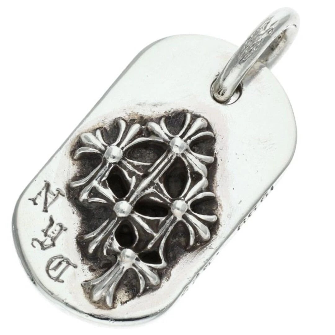 CHROME HEARTS RAISED DOGTAG SILVER NECKLACE: Chrome Hearts RAISED DOGTAG Silver Necklace Brand: Chrome Hearts Type/Style: Necklace Material: 925 Silver Color: Silver Size: Width 1.8cm, vertical 3.6cm Accessories: None Accessories Not
