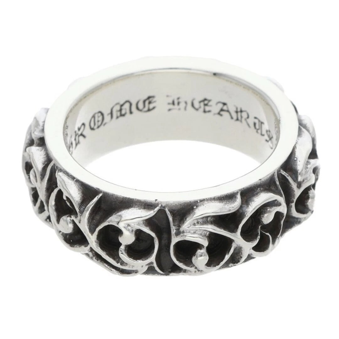 CHROME HEARTS ETRNITY VINE BAND SILVER RING MENS: Chrome Hearts Etrnity Vine Band Silver Ring Mens Brand: Chrome Hearts Type/Style: Ring Material: 925 Silver Color: Silver Size: 7.25 US Accessories: None Accessories Notice: When purchasing pre-owned
