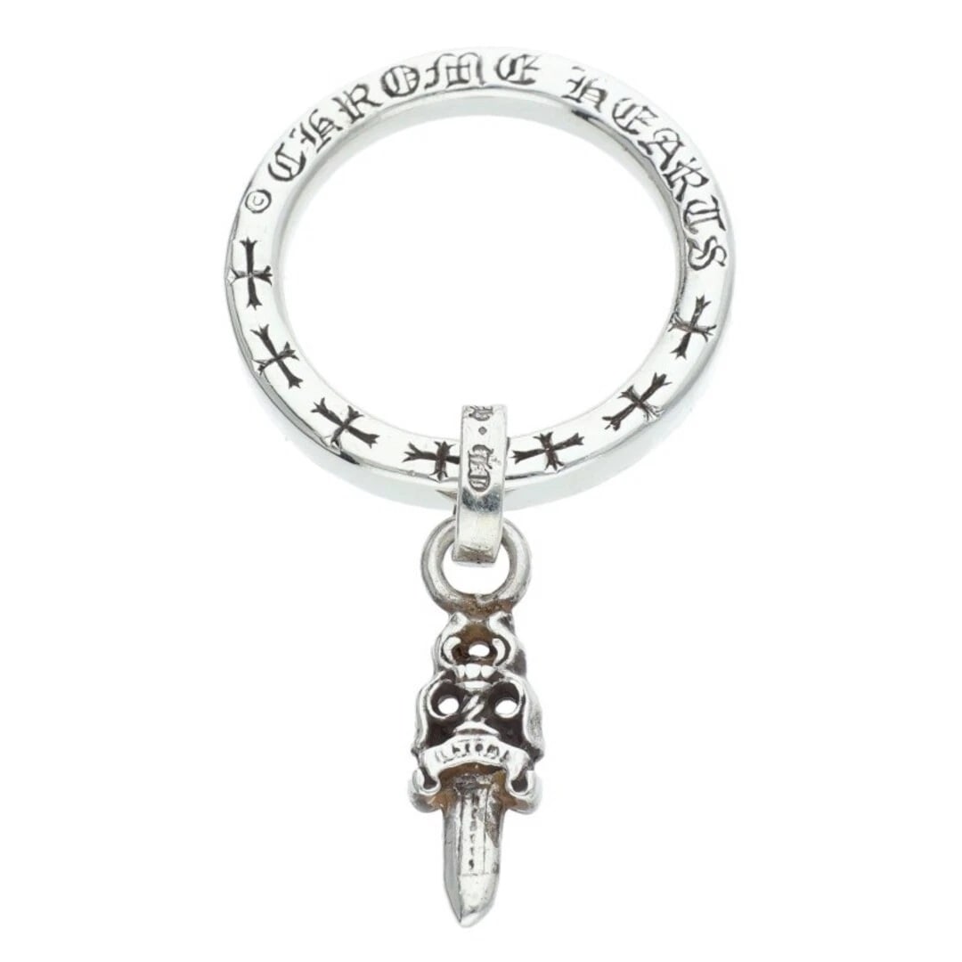 CHROME HEARTS NTFL W DAGGER MOTIF SILVER RING MEN'S: Chrome Hearts NTFL W Dagger Motif Silver Ring Men's Brand: Chrome Hearts Type/Style: Ring Material: 925 Silver Color: Silver Size: 5.5 - 5.75 US Accessories: None Accessories Notice: When purchasing