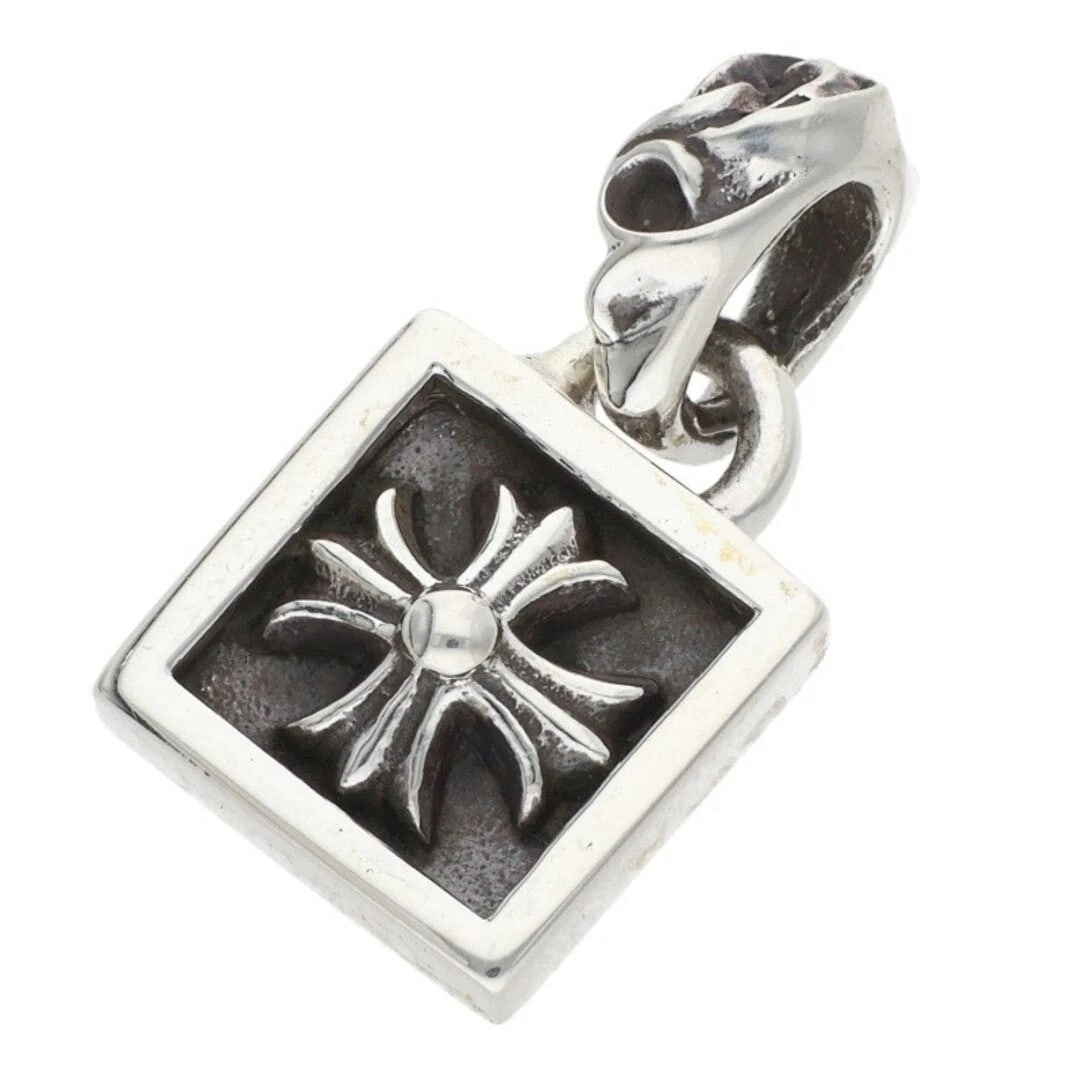 CHROME HEARTS FRAMED CH PLUS SILVER NECKLACE: Chrome Hearts FRAMED CH PLUS Silver Necklace Brand: Chrome Hearts Type/Style: Necklace Material: 925 Silver Color: Silver Size: Width 1.2cm, vertical 2.4cm Accessories: None Accessories No