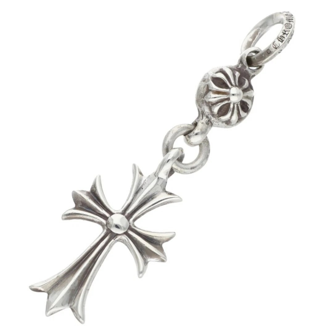 CHROME HEARTS 1B TNY CH CRS SILVER NECKLACE: Chrome Hearts 1b TNY CH CRS Silver Necklace Brand: Chrome Hearts Type/Style: Necklace Material: 925 Silver Color: Silver Size: Width 1.7cm, vertical 5.7cm Accessories: None Accessories Notice: When
