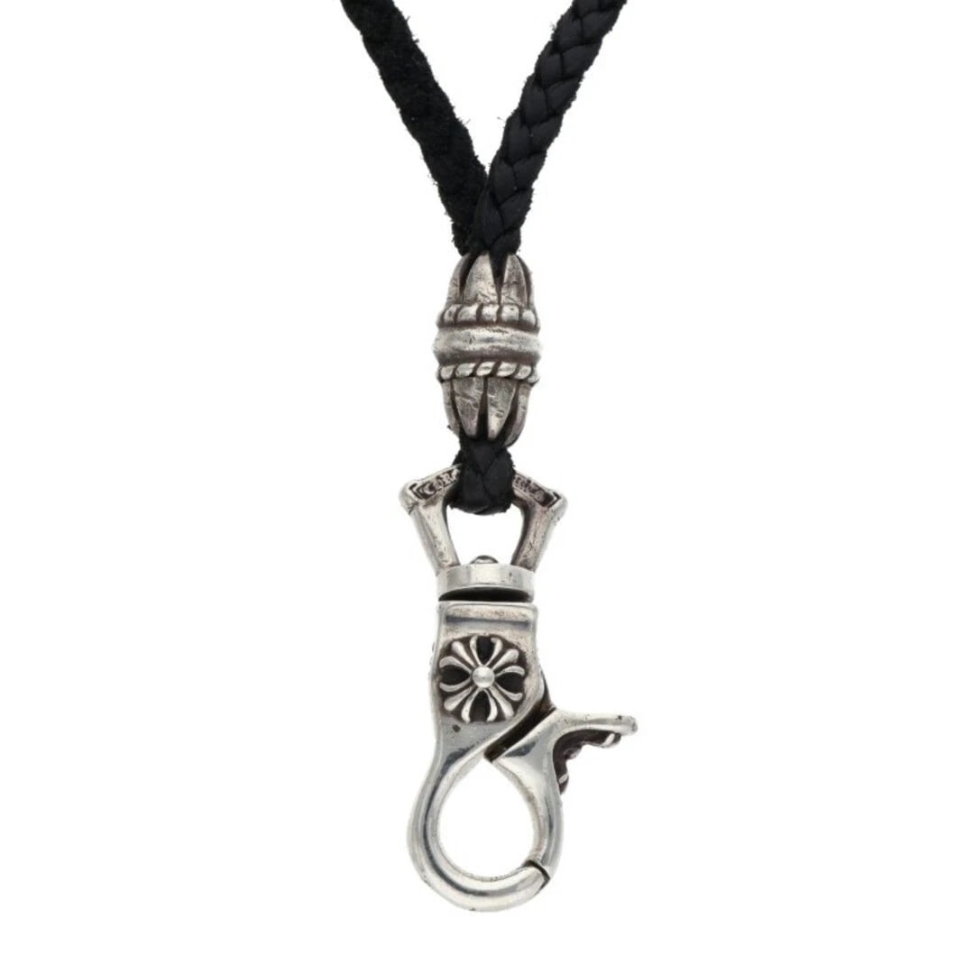 CHROME HEARTS CH LANYARS LANYARD NECKLACE: Chrome Hearts CH LANYARS Lanyard Necklace Brand: Chrome Hearts Type/Style: Necklace Material: 925 Silver Color: Silver Size: top width 2.2cm x vertical 4.2cm, string width 0.4cm, neck circumference