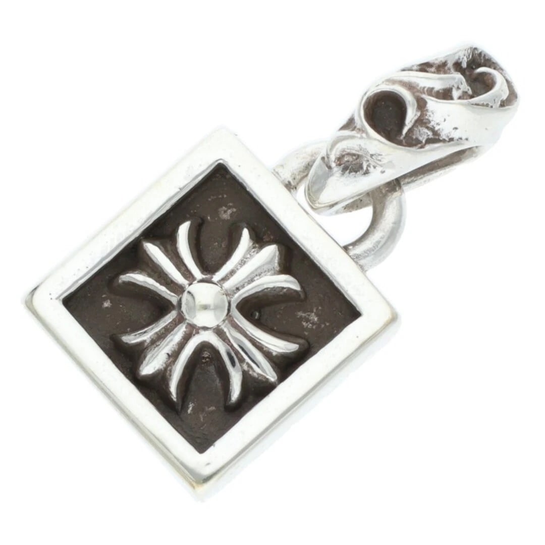 CHROME HEARTS FRAMED PLUS CHARM SILVER NECKLACE: Chrome Hearts FRAMED PLUS Charm Silver Necklace Brand: Chrome Hearts Type/Style: Necklace Material: 925 Silver Color: Silver Size: Width 1.2cm, vertical 2.4cm Accessories: None Accessories