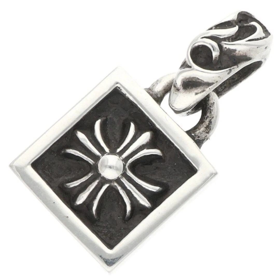 CHROME HEARTS FRAMED CH PLUS CHARM SILVER NECKLACE: Chrome Hearts FRAMED CH PLUS Charm Silver Necklace Brand: Chrome Hearts Type/Style: Necklace Material: 925 Silver Color: Silver Size: Width 1.2cm, 2.4cm vertical Accessories: None Accessor