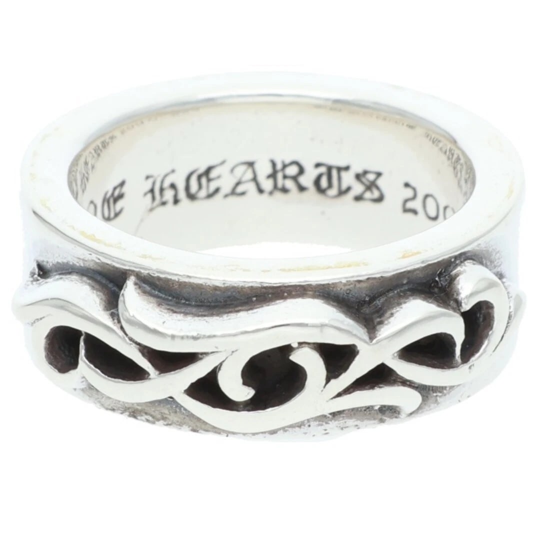 CHROME HEARTS DBL NARROW VINE BAND DOUBLE SILVER RING: Chrome Hearts DBL Narrow Vine Band double Silver Ring Brand: Chrome Hearts Type/Style: Ring Material: 925 Silver Color: Silver Size: 6.75 - 7 US Accessories: None Accessories Notice: When purchasing