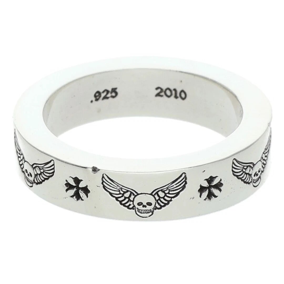 CHROME HEARTS SPACER FOTI FORTY MAHARIA MOTIF RING: Chrome Hearts Spacer Foti Forty Maharia Motif Ring Brand: Chrome Hearts Type/Style: Ring Material: 925 Silver Color: Silver Size: 7.5 US Accessories: None Accessories Notice: When purchasing