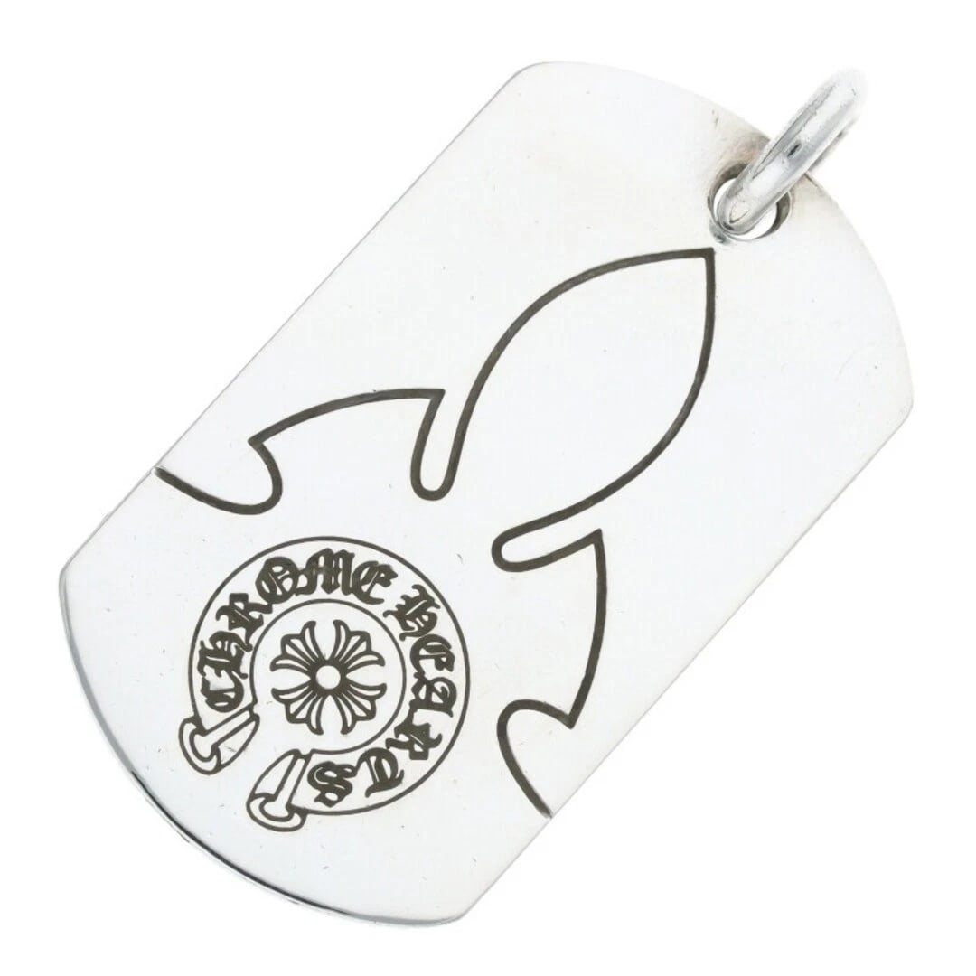CHROME HEARTS D TAG LRG DOG PHONEY SILVER NECKLACE: Chrome Hearts D Tag LRG Dog Phoney Silver Necklace Brand: Chrome Hearts Type/Style: Necklace Material: 925 Silver Color: Silver Size: Width 2.9cm, vertical 5.8cm Accessories: None Accessor
