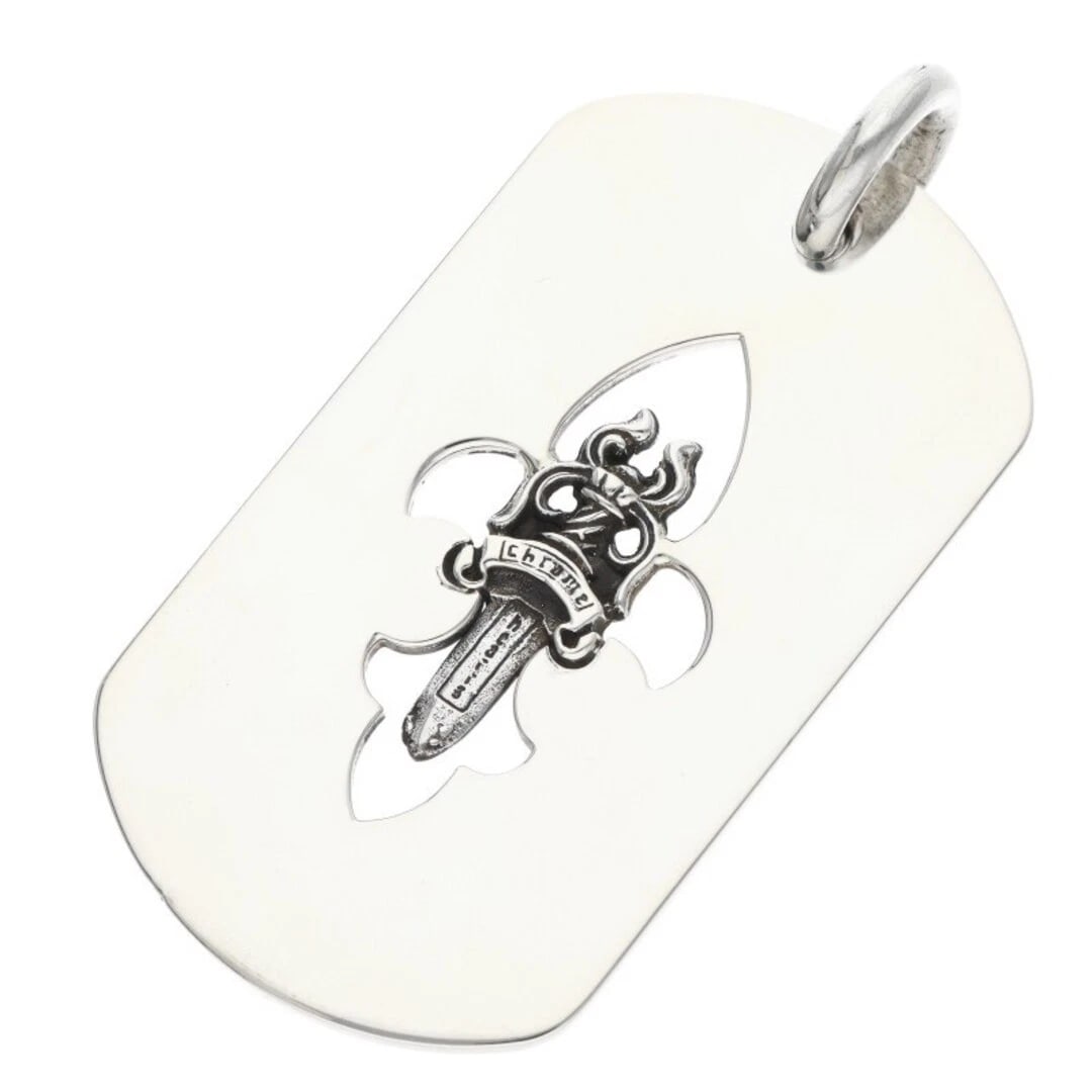 CHROME HEARTS D TAG LRG FLE DAG HUDA DOG NECKLACE: Chrome Hearts D TAG LRG FLE DAG HUDA DOG Necklace Brand: Chrome Hearts Type/Style: Necklace Material: 925 Silver Color: Silver Size: Width 2.9cm, Height 5.6cm (2.2 in) Accessories: None Accessories