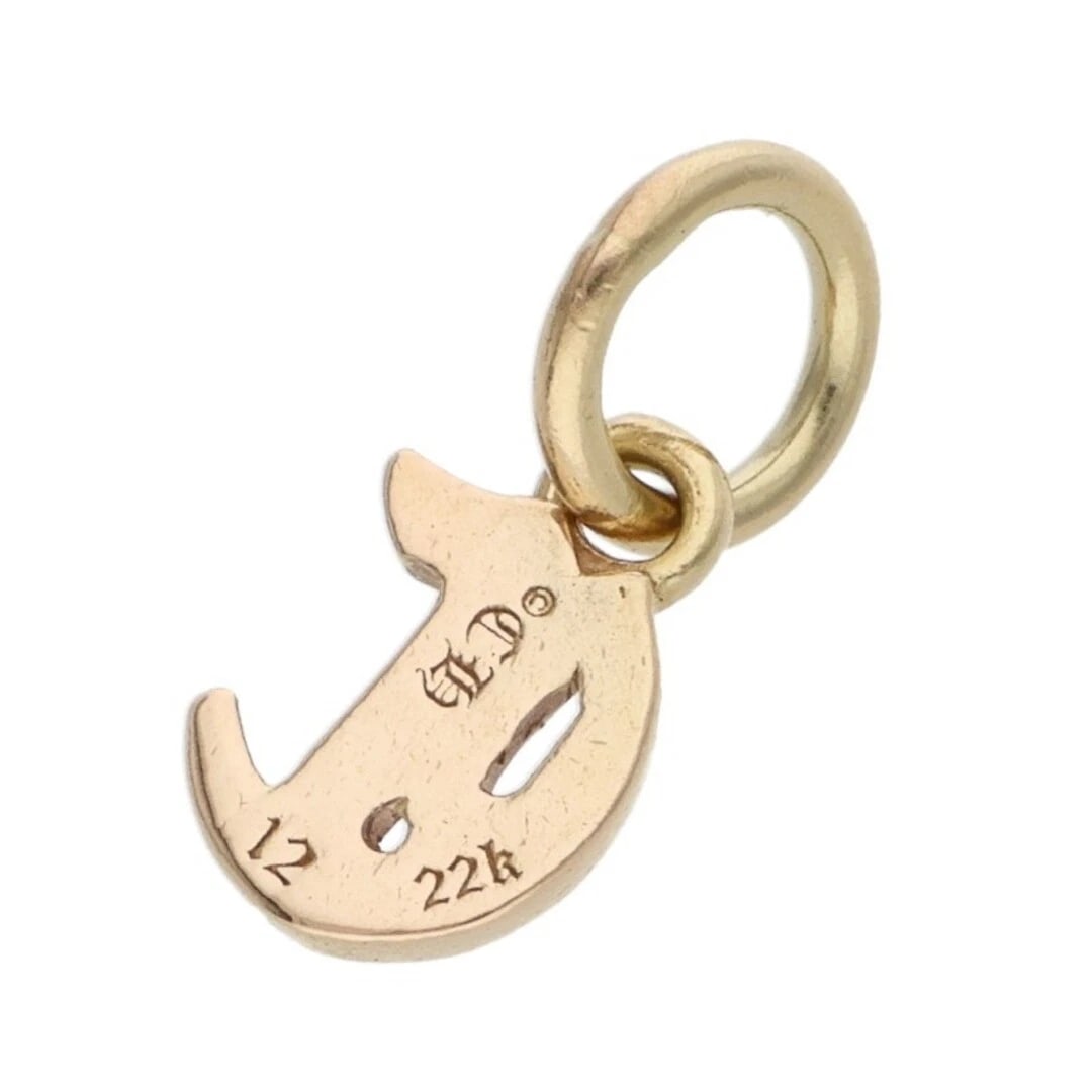 CHROME HEARTS 22K STACK CHARM C INITIAL GOLD NECKLACE - 2