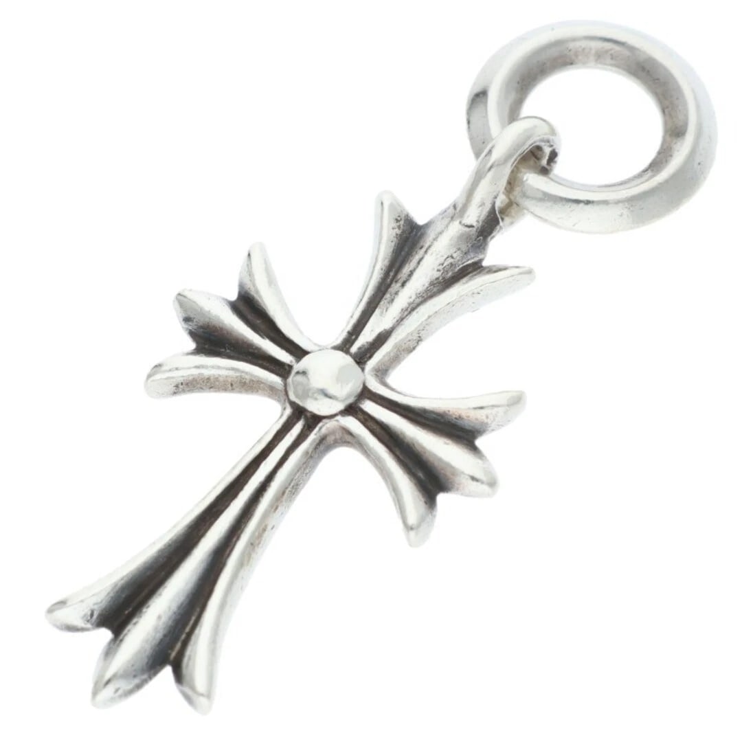 CHROME HEARTS TINY CH CROSS CHARM SILVER NECKLACE: Chrome Hearts TINY CH CROSS Charm Silver Necklace Brand: Chrome Hearts Type/Style: Necklace Material: 925 Silver Color: Silver Size: Width 1.6cm, vertical 3.7cm Accessories: None Accessories Notice: