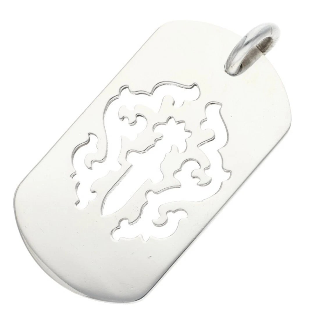 CHROME HEARTS D TAG LRG DAGGER CUT OUT DOG NECKLACE: Chrome Hearts D TAG LRG Dagger Cut Out Dog Necklace Brand: Chrome Hearts Type/Style: Necklace Material: 925 Silver Color: Silver Size: Width 2.9cm, vertical 5.6cm Accessories: None Accesso