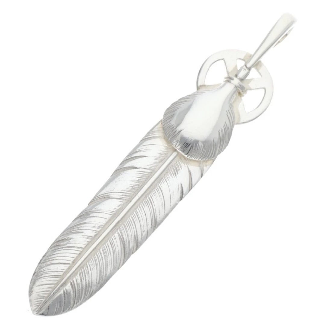 GOROWS SV HEART WHEEL FEATHERS LARGE SILVER NECKLACE: Gorows SV Heart Wheel Feathers Large Silver Necklace Brand: goro's Type/Style: Necklace Material: Color: Silver Size: Width 1cm, vertical 5.1cm Accessories: None Accessories Notice: When p