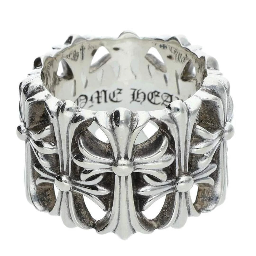 CHROME HEARTS CEMETERY SEMETERY CROSS SILVER RING: Chrome Hearts CEMETERY semetery Cross Silver ring Brand: Chrome Hearts Type/Style: Ring Material: 925 Silver Color: Silver Size: 8.75 US Accessories: None Accessories Notice: When purchasi