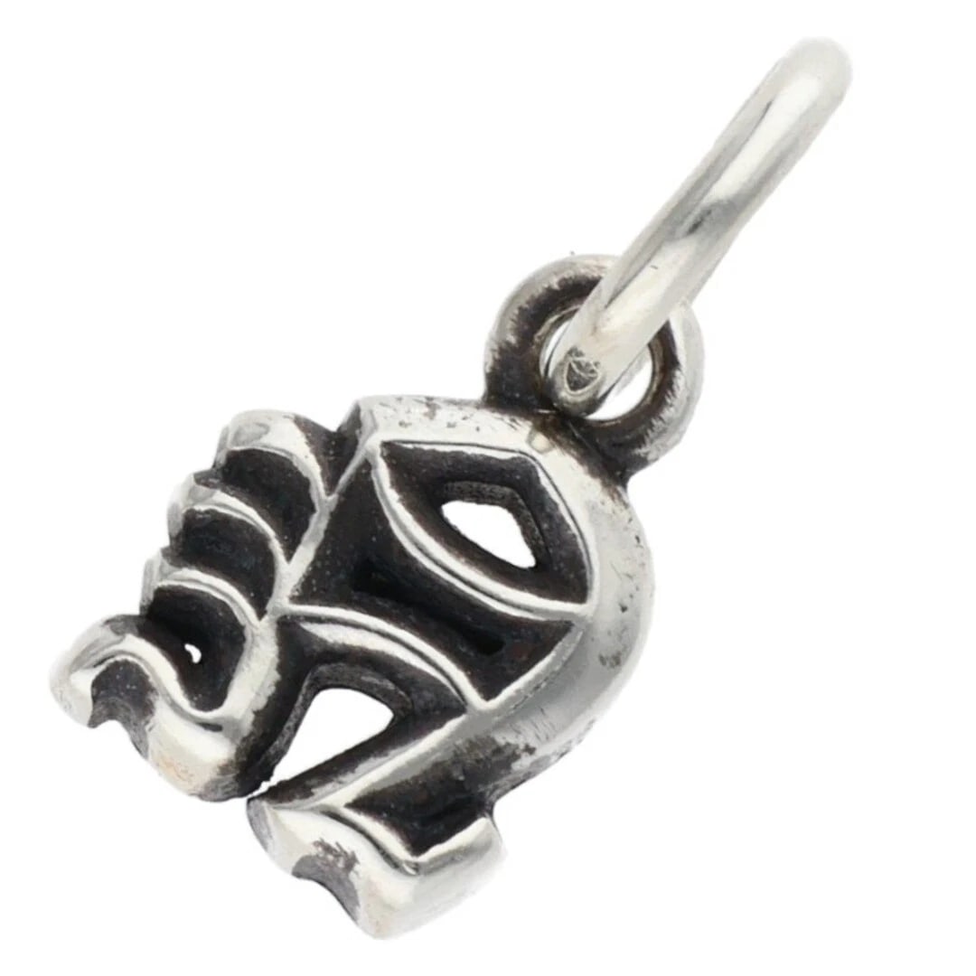 CHROME HEARTS STACK ALPHABET CHARM N INITIAL SILVER NECKLACE: Chrome Hearts STACK ALPHABET Charm N Initial silver Necklace Brand: Chrome Hearts Type/Style: Necklace Material: 925 Silver Color: Silver Size: Width 0.7cm, vertical 1.3cm Accessories: None