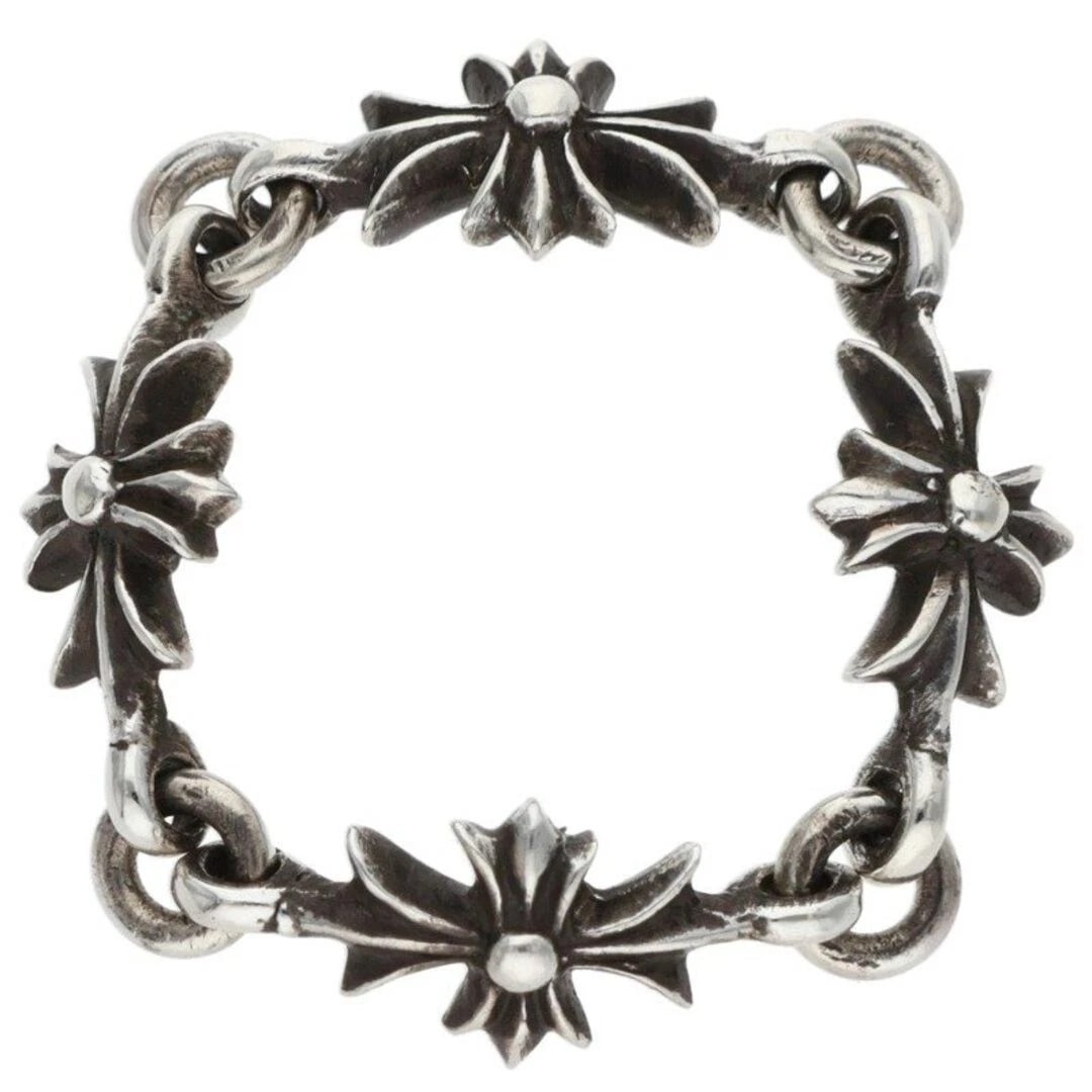 CHROME HEARTS RING TNY E CH PLS TINY ECH PLUS SILVER RING: Chrome Hearts RING TNY E CH PLS Tiny ECH Plus Silver Ring Brand: Chrome Hearts Type/Style: Ring Material: Color: Silver Size: 5.5 - 5.75 US Accessories: None Accessories Notice: When purchasing