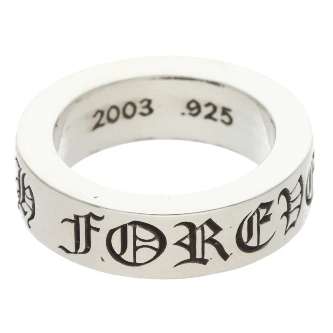 CHROME HEARTS 6MM SPACER FOREVER SILVER RING: Chrome Hearts 6mm Spacer Forever Silver Ring Brand: Chrome Hearts Type/Style: Ring Material: 925 Silver Color: Silver Size: 4.75 - 5 US Accessories: None Accessories Notice: When purchasing pre-owned