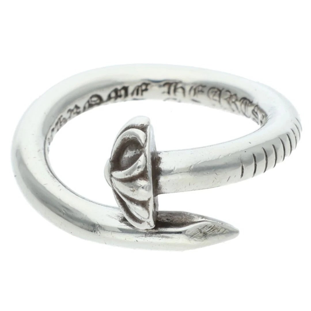 CHROME HEARTS NAIL CROSSBALL SILVER RING: Chrome Hearts NAIL Crossball Silver Ring Brand: Chrome Hearts Type/Style: Ring Material: 925 Silver Color: Silver Size: 4.75 - 5 US Accessories: None Accessories Notice: When purchasing pre-owned