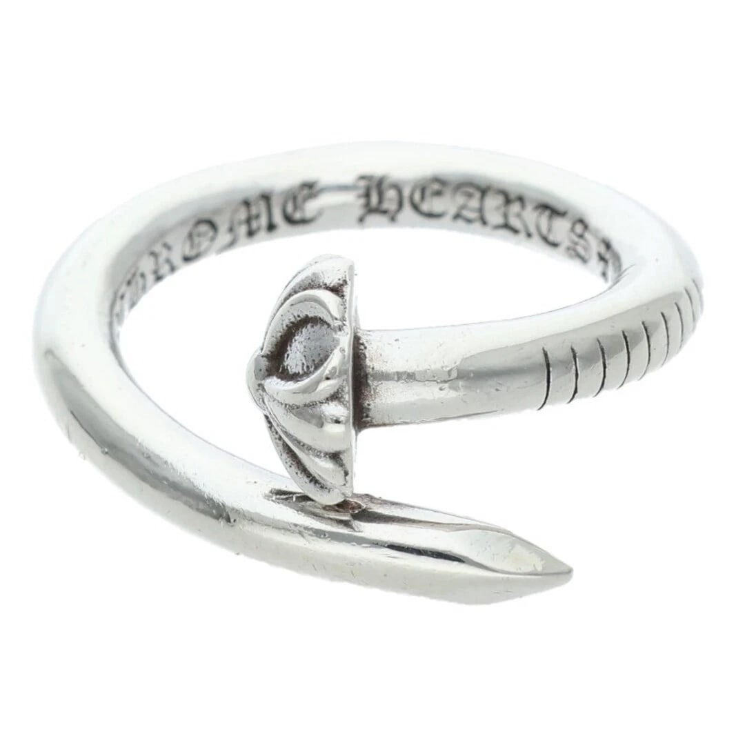 CHROME HEARTS NAIL CROSSBALL SILVER RING: Chrome Hearts NAIL Crossball Silver Ring Brand: Chrome Hearts Type/Style: Ring Material: 925 Silver Color: Silver Size: 6 US Accessories: None Accessories Notice: When purchasing pre-owned goods,