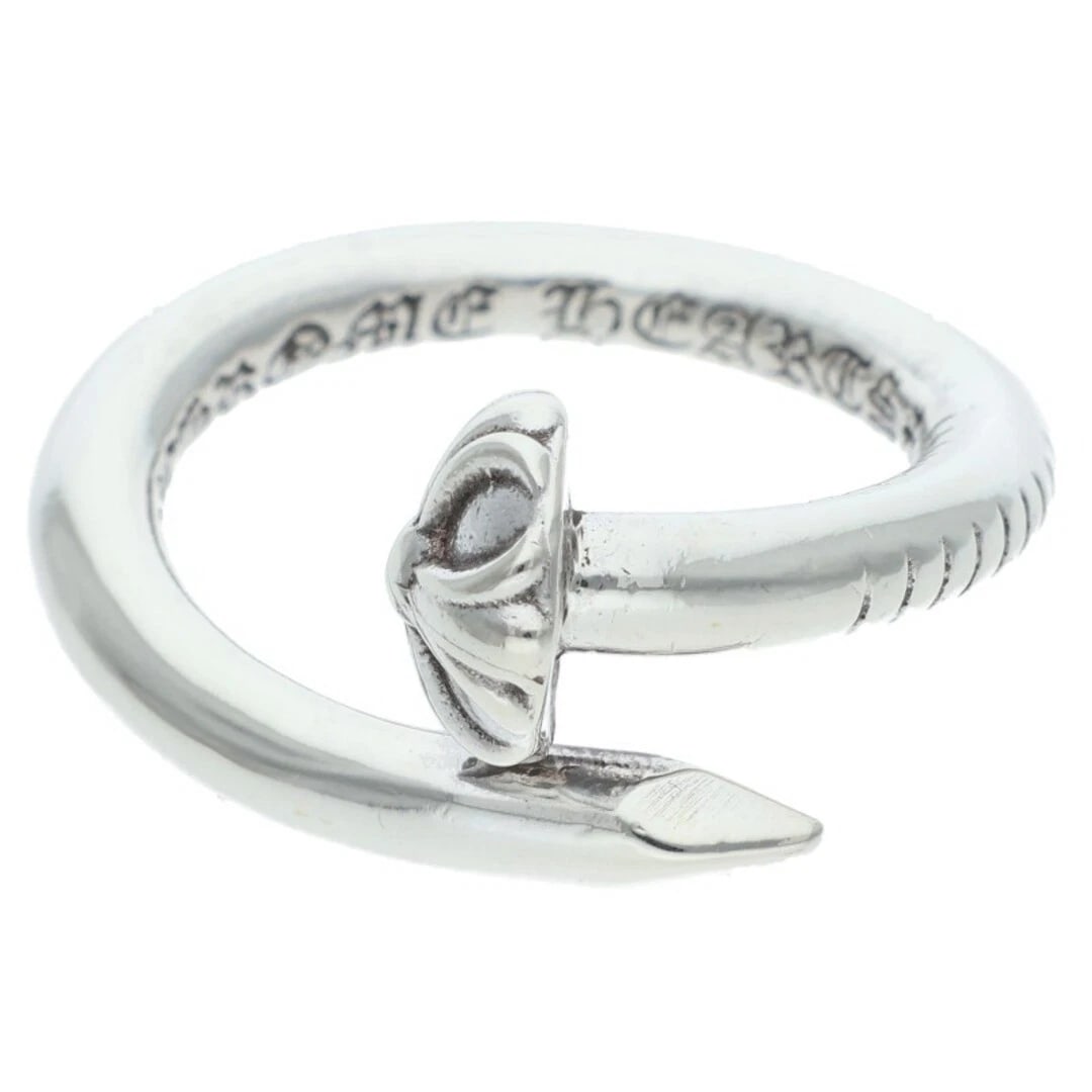CHROME HEARTS NAIL CROSSBALL SILVER RING: Chrome Hearts NAIL Crossball Silver Ring Brand: Chrome Hearts Type/Style: Ring Material: 925 Silver Color: Silver Size: 4.75 - 5 US Accessories: None Accessories Notice: When purchasing pre-owned
