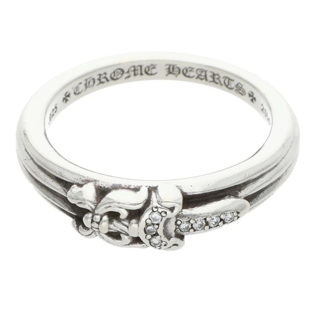 CHROME HEARTS BABY CLASSIC DAGGER PAVE DIAMOND SILVER RING: Chrome Hearts BABY Classic Dagger Pave Diamond Silver Ring Brand: Chrome Hearts Type/Style: Ring Material: 925 Silver Color: Silver, Clear Size: 7.25 - 7.5 US Accessories: None Accessories
