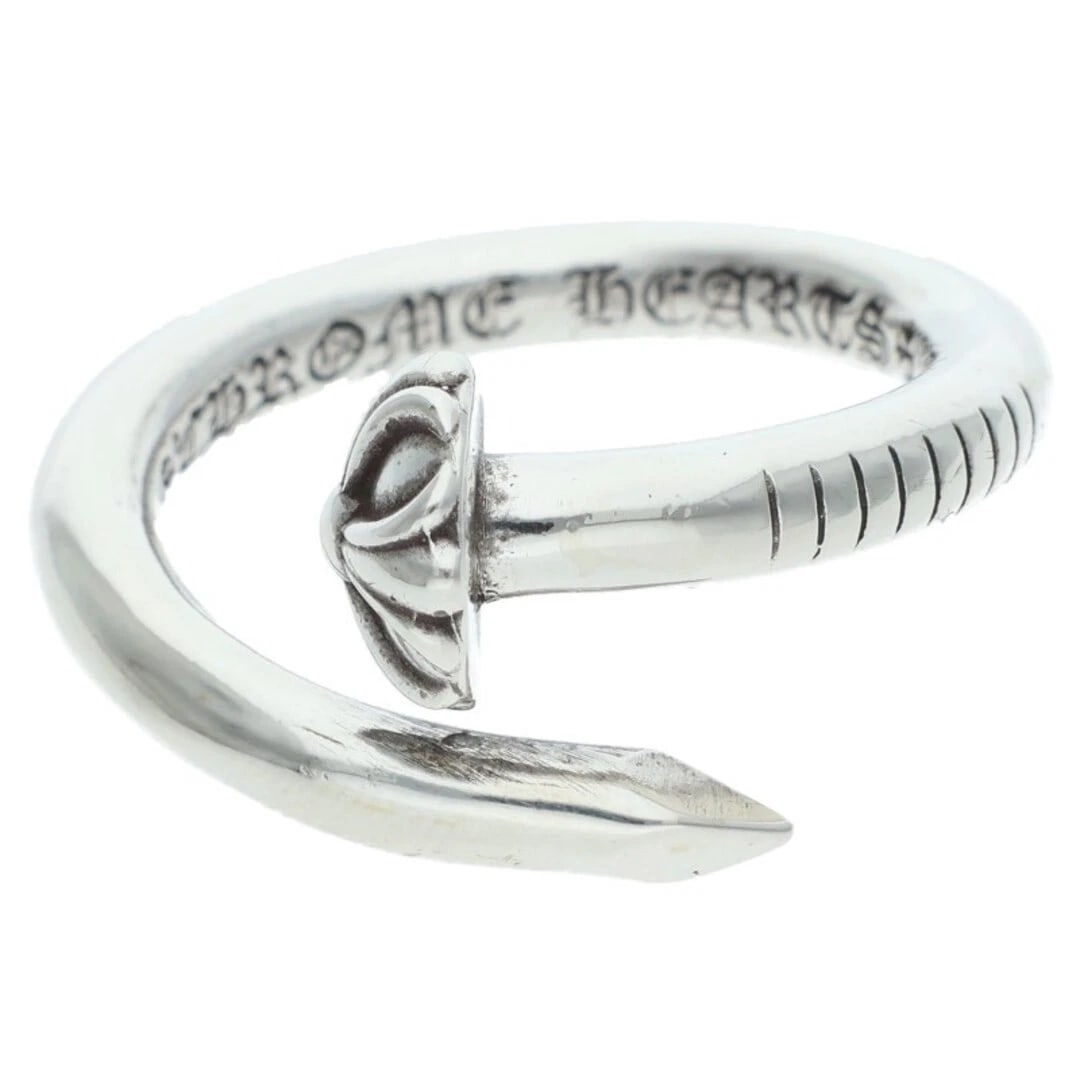 CHROME HEARTS NAIL CROSSBALL SILVER RING: Chrome Hearts NAIL Crossball Silver Ring Brand: Chrome Hearts Type/Style: Ring Material: 925 Silver Color: Silver Size: 7.5 US Accessories: None Accessories Notice: When purchasing pre-owned goods,