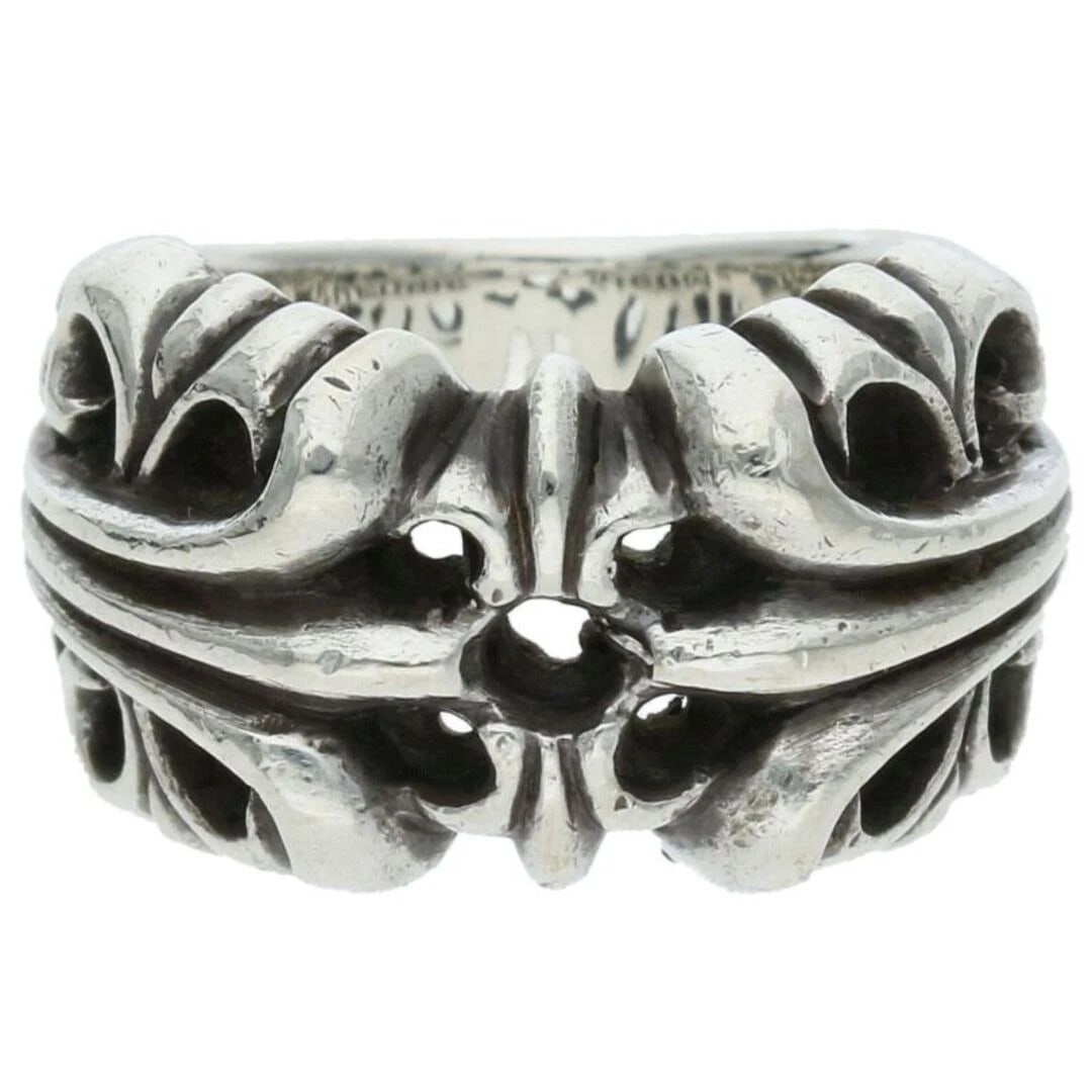 CHROME HEARTS K&T SILVER RING: Chrome Hearts K&T Silver Ring Brand: Chrome Hearts Type/Style: Ring Material: Color: Silver Size: 4.25 US Accessories: None Accessories Notice: When purchasing pre-owned goods, please refer to the