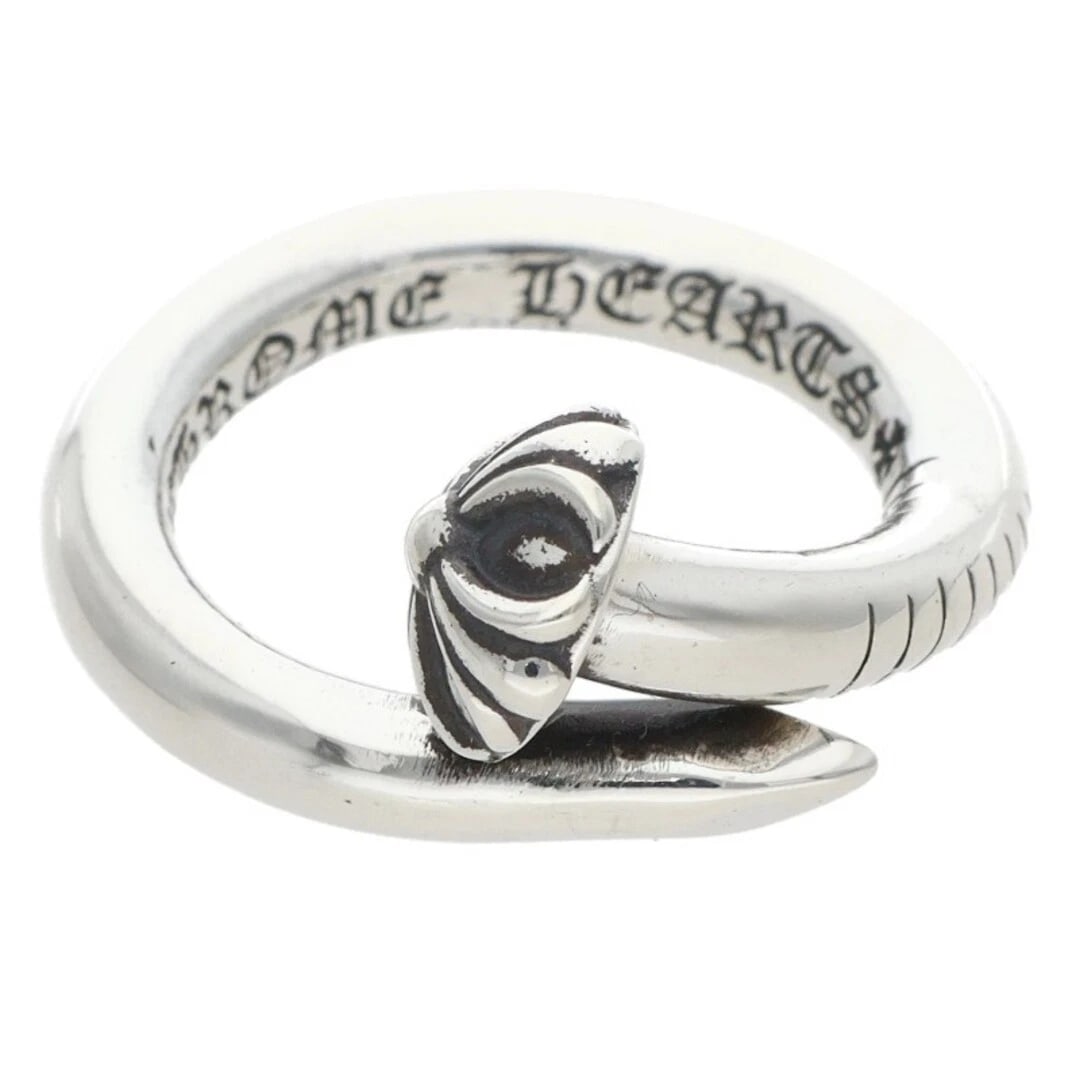 CHROME HEARTS NAIL CROSSBALL SILVER RING: Chrome Hearts NAIL Crossball Silver Ring Brand: Chrome Hearts Type/Style: Ring Material: 925 Silver Color: Silver Size: 4 US Accessories: None Accessories Notice: When purchasing pre-owned goods,