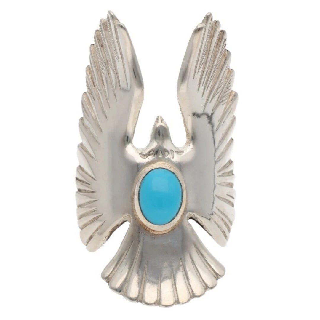 GOROWS TURQUOISE EAGLE RING - 2