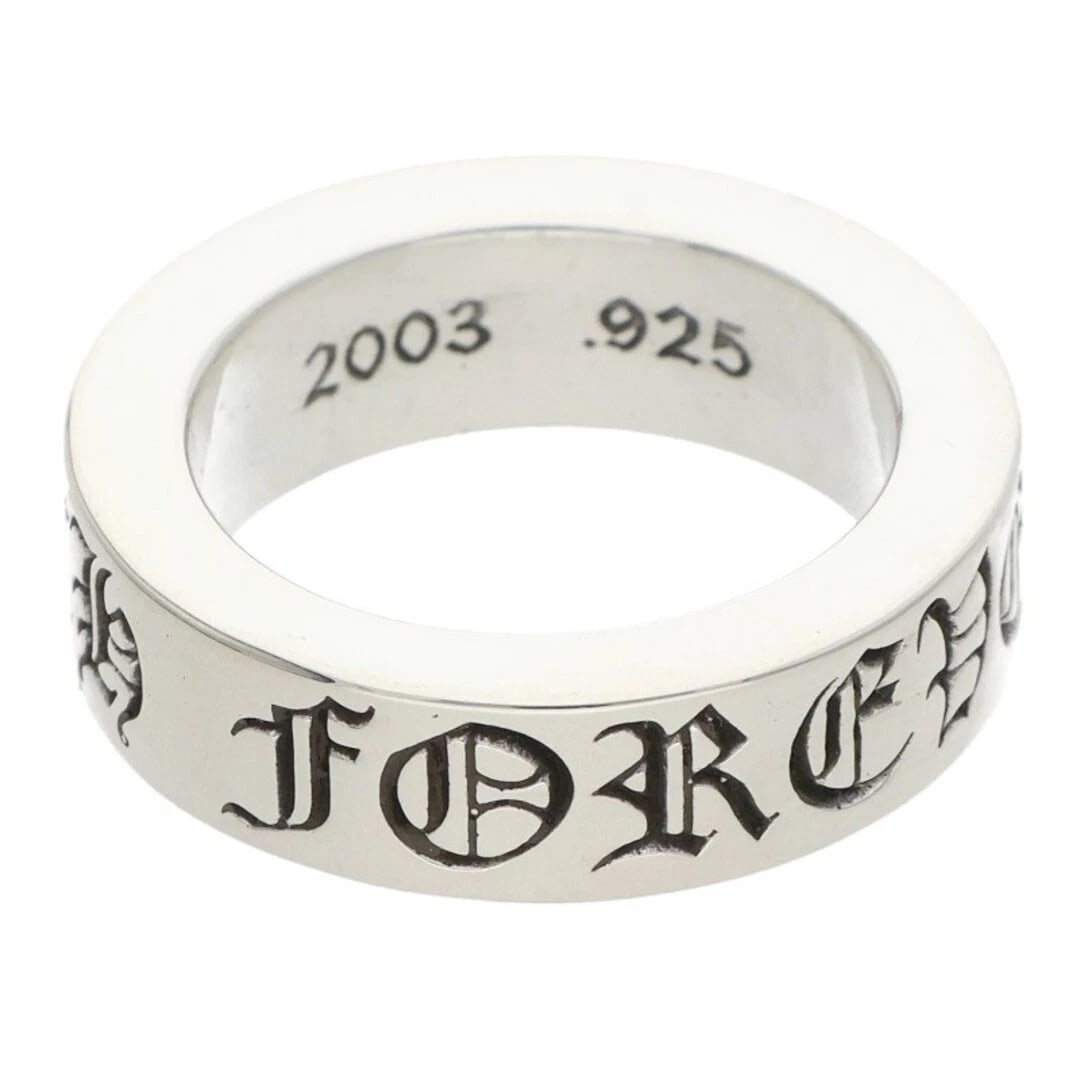 CHROME HEARTS SPACER FOREVER SILVER RING: Chrome Hearts Spacer Forever Silver Ring Brand: Chrome Hearts Type/Style: Ring Material: 925 Silver Color: Silver Size: 4.25 US Accessories: None Accessories Notice: When purchasing pre-owned goods,