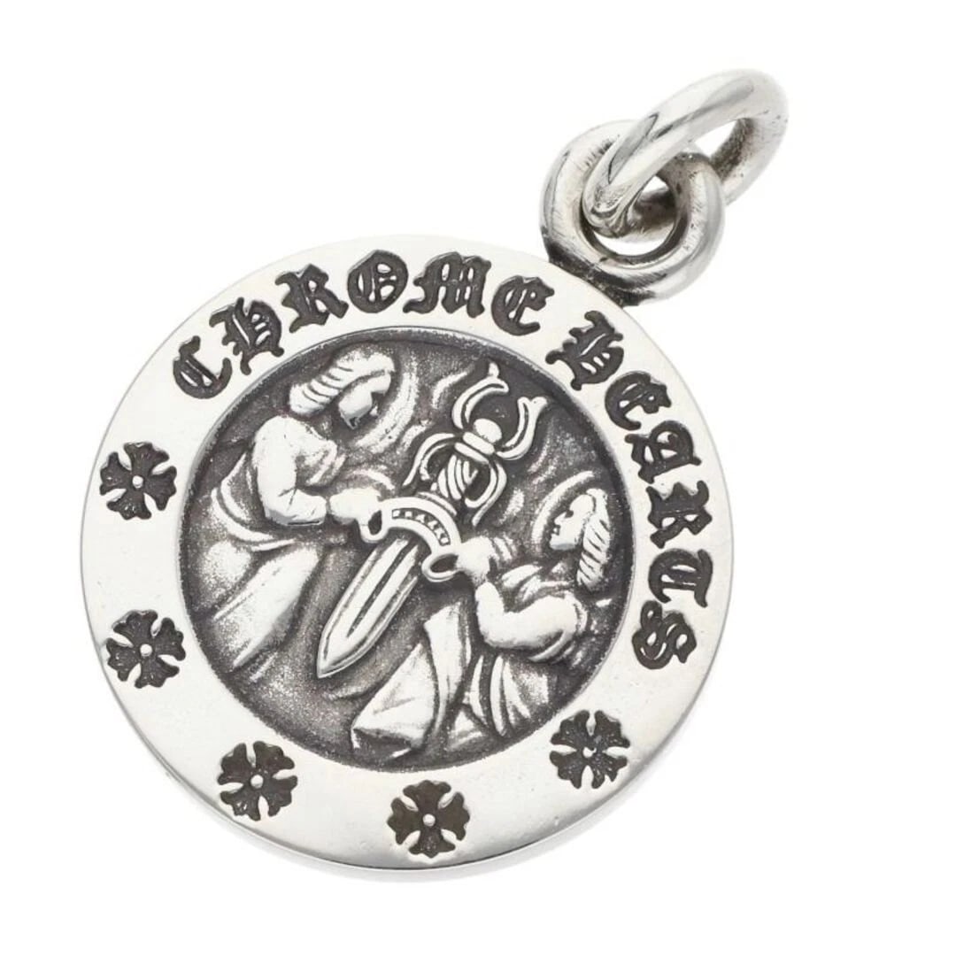CHROME HEARTS ANGEL MEDAL CHARM V2 SILVER NECKLACE: Chrome Hearts Angel Medal Charm V2 Silver Necklace Brand: Chrome Hearts Type/Style: Necklace Material: 925 Silver Color: Silver Size: Width 2cm, Vertical 3cm Accessories: None Accessories Notice: