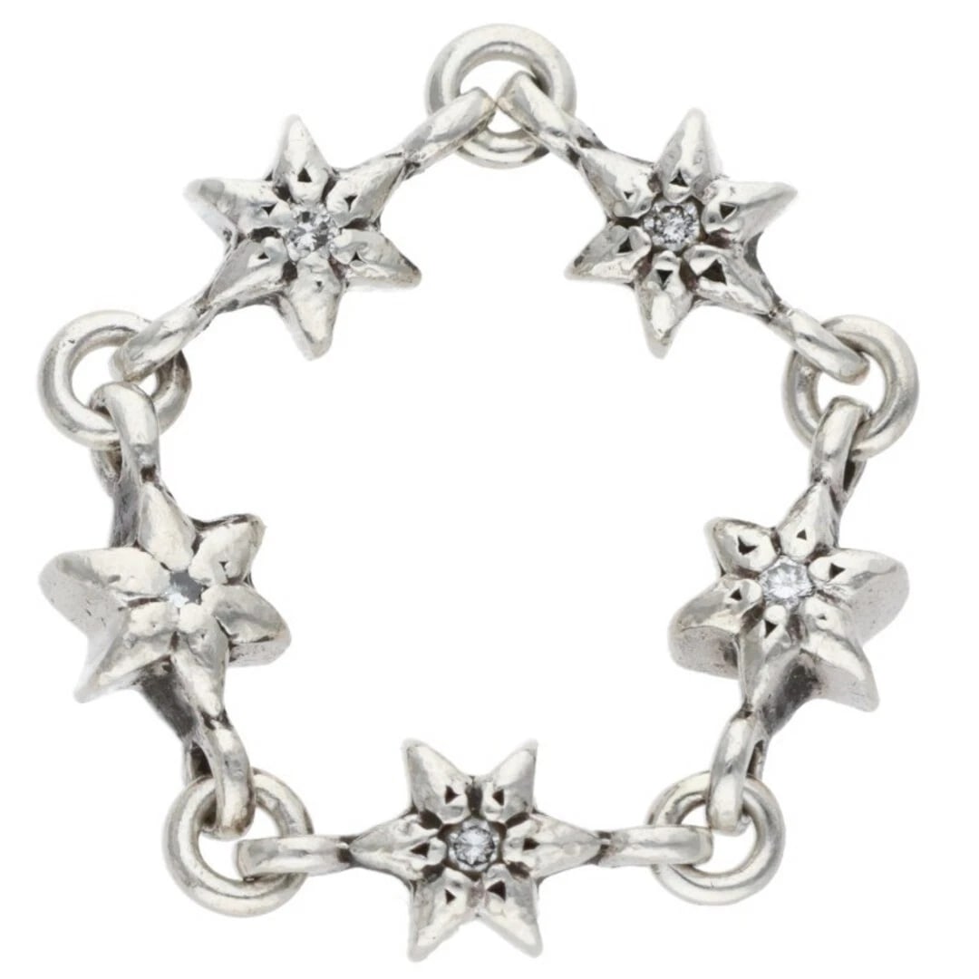 CHROME HEARTS TINY DIAMOND SILVER RING: Chrome Hearts Tiny Diamond Silver Ring Brand: Chrome Hearts Type/Style: Ring Material: 925 Silver Color: Silver Size: 4.75 - 5 US Accessories: None Accessories Notice: When purchasing pre-owned