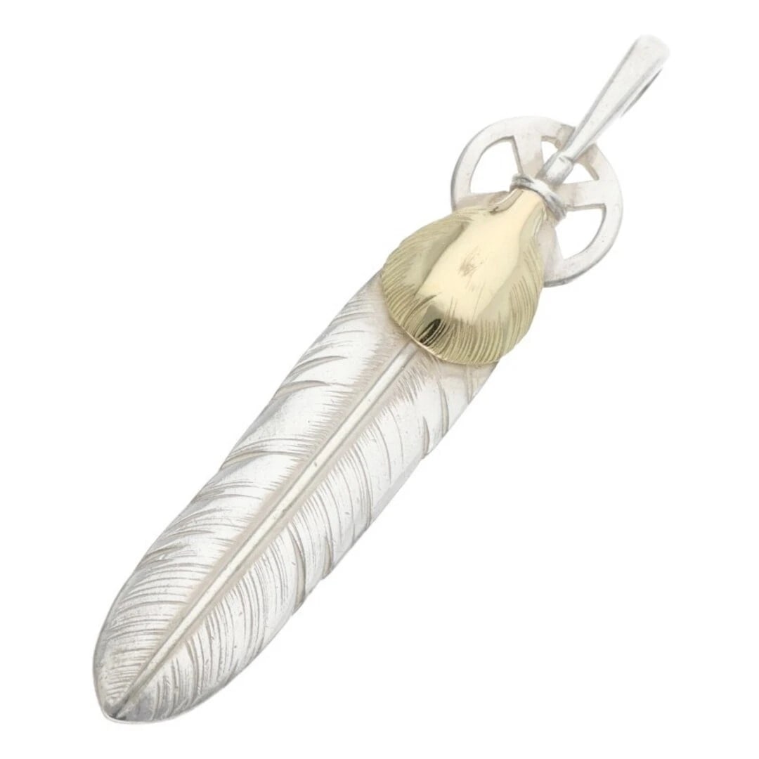 GORROWS HEART WHEEL FEATHER LARGE NECKLACE: Gorrows Heart Wheel Feather Large Necklace Brand: goro's Type/Style: Necklace Material: Color: Silver, Gold Size: Width 1cm, Vertical 5.2cm Accessories: None Accessories Notice: When purchasing
