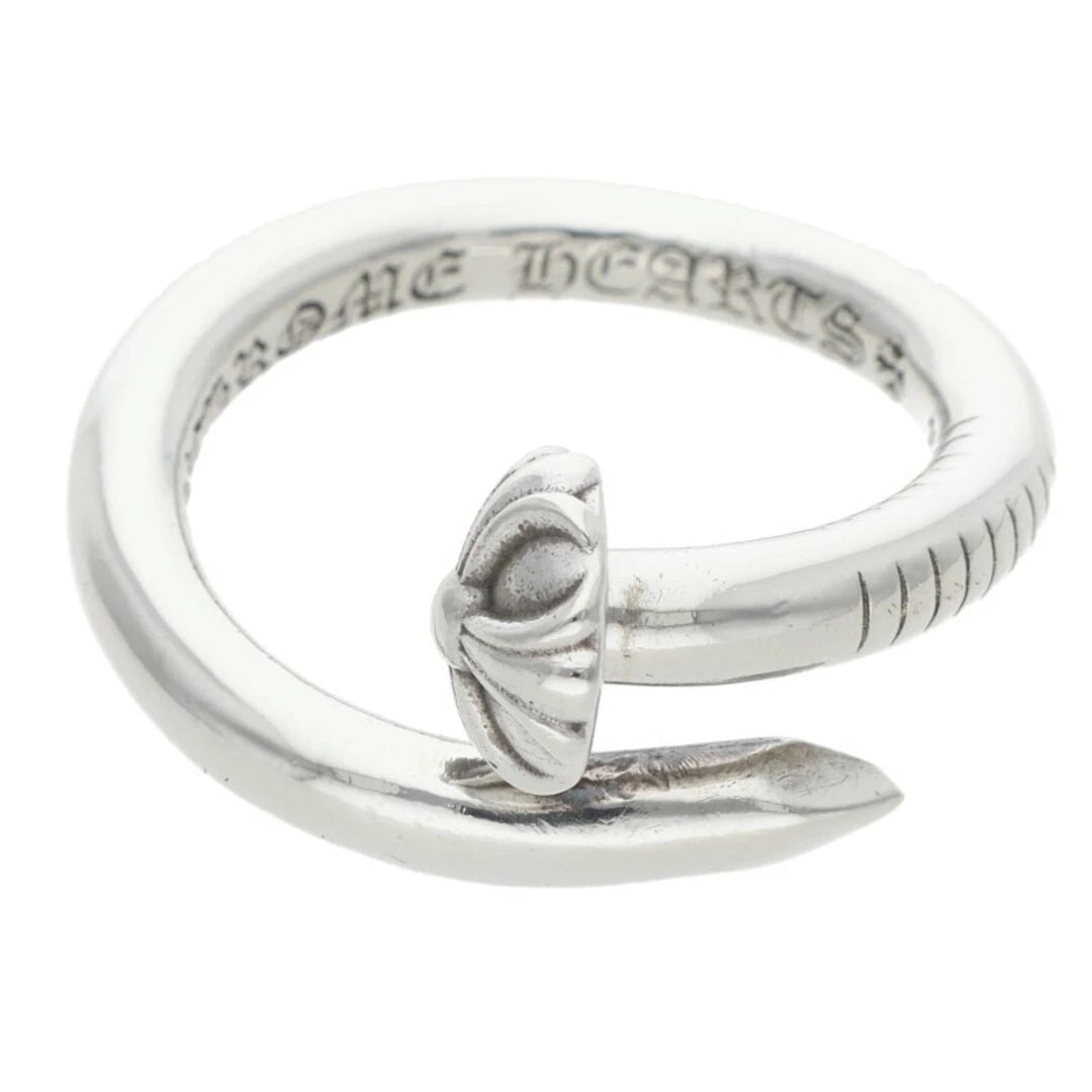 CHROME HEARTS NAIL CROSS BALL SILVER RING: Chrome Hearts Nail Cross Ball Silver Ring Brand: Chrome Hearts Type/Style: Ring Material: 925 Silver Color: Silver Size: 7.25 US Accessories: None Accessories Notice: When purchasing pre-owned goods,