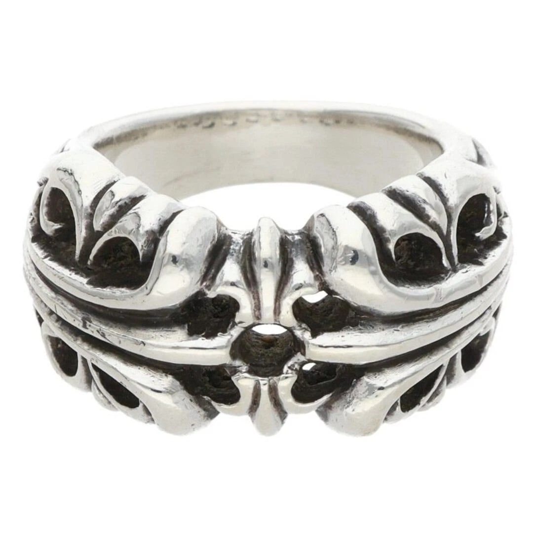 CHROME HEARTS K&T SILVER RING: Chrome Hearts K&T Silver Ring Brand: Chrome Hearts Type/Style: Ring Material: 925 Silver Color: Silver Size: 7.25 US Accessories: None Accessories Notice: When purchasing pre-owned goods, please