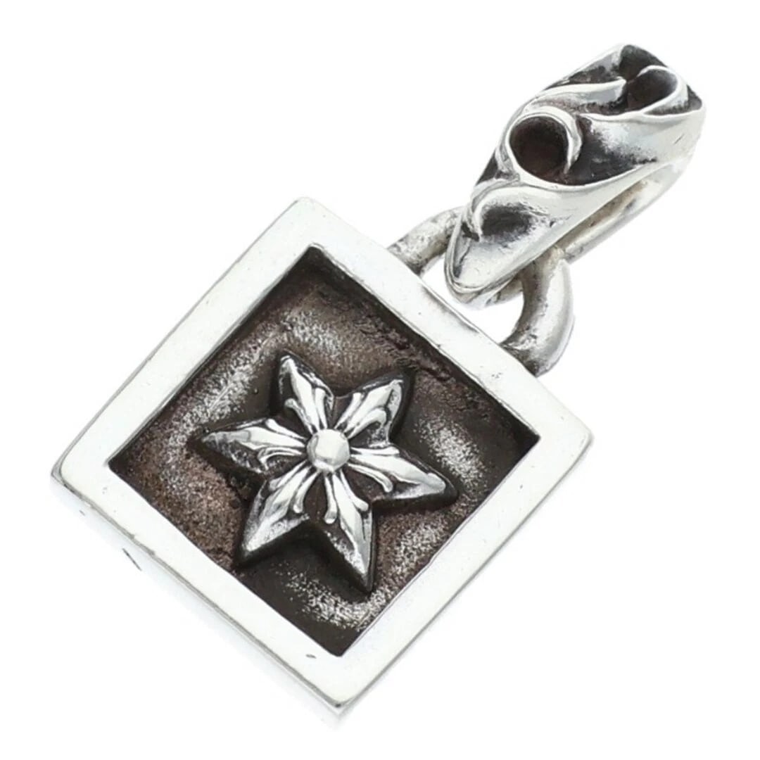 CHROME HEARTS FLAMED CHARM SILVER NECKLACE: Chrome Hearts Flamed Charm Silver Necklace Brand: Chrome Hearts Type/Style: Necklace Material: 925 Silver Color: Silver Size: Width 1.2cm, vertical 2.4cm Accessories: None Accessories Notice: When
