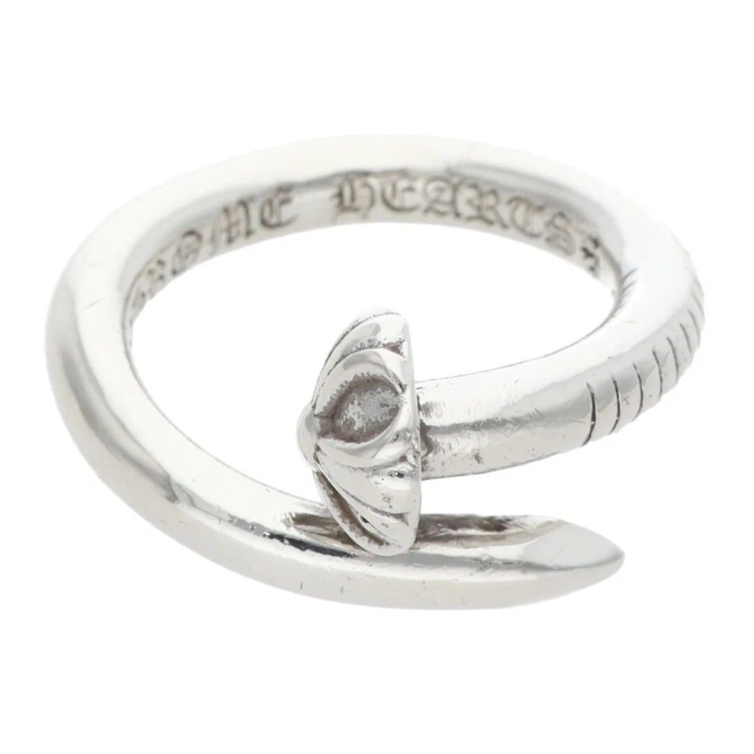 CHROME HEARTS NAIL CROSSBALL SILVER RING: Chrome Hearts NAIL Crossball Silver Ring Brand: Chrome Hearts Type/Style: Ring Material: 925 Silver Color: Silver Size: 5.25 - 5.5 US Accessories: None Accessories Notice: When purchasing pre-owned