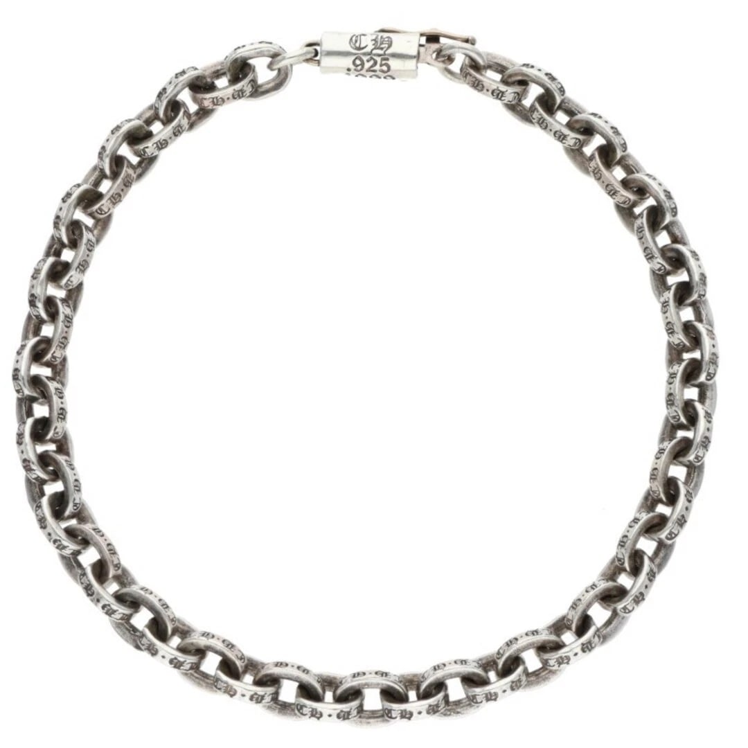 CHROME HEARTS PAPER CHAIN SILVER BRACELET: Chrome Hearts Paper Chain Silver Bracelet Brand: Chrome Hearts Type/Style: Others Material: 925 Silver Color: Silver Size: Chain width 0.5cm, total length 18cm Accessories: None Accessories Notice: