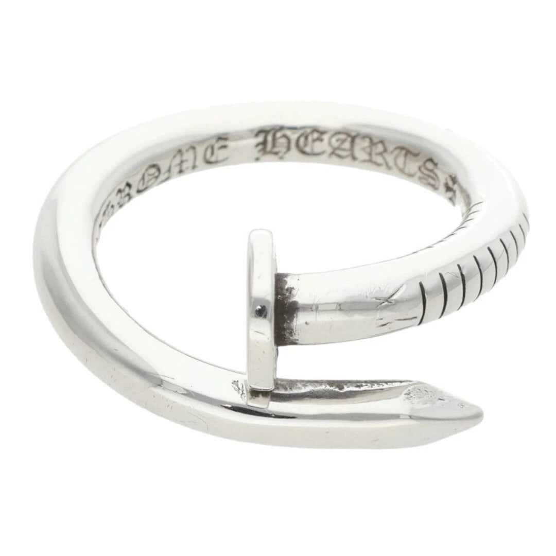 CHROME HEARTS NAIL FLAT SILVER RING: Chrome Hearts Nail Flat Silver Ring Brand: Chrome Hearts Type/Style: Ring Material: 925 Silver Color: Silver Size: 6 US Accessories: None Accessories Notice: When purchasing pre-owned goods, please