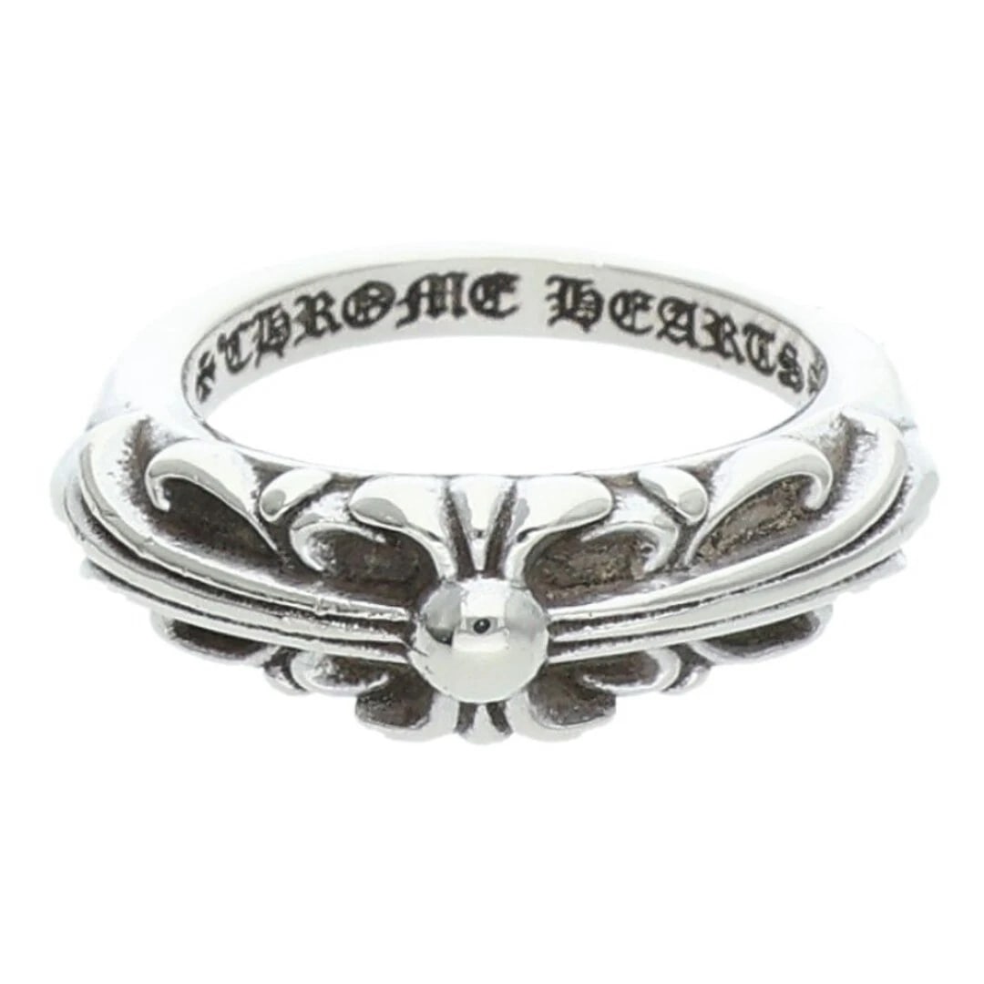 CHROME HEARTS BABY CLASSIC FLORAL CROSS SILVER RING: Chrome Hearts BABY Classic Floral Cross Silver Ring Brand: Chrome Hearts Type/Style: Ring Material: 925 Silver Color: Silver Size: 3.25 US Accessories: None Accessories Notice: When purchasing
