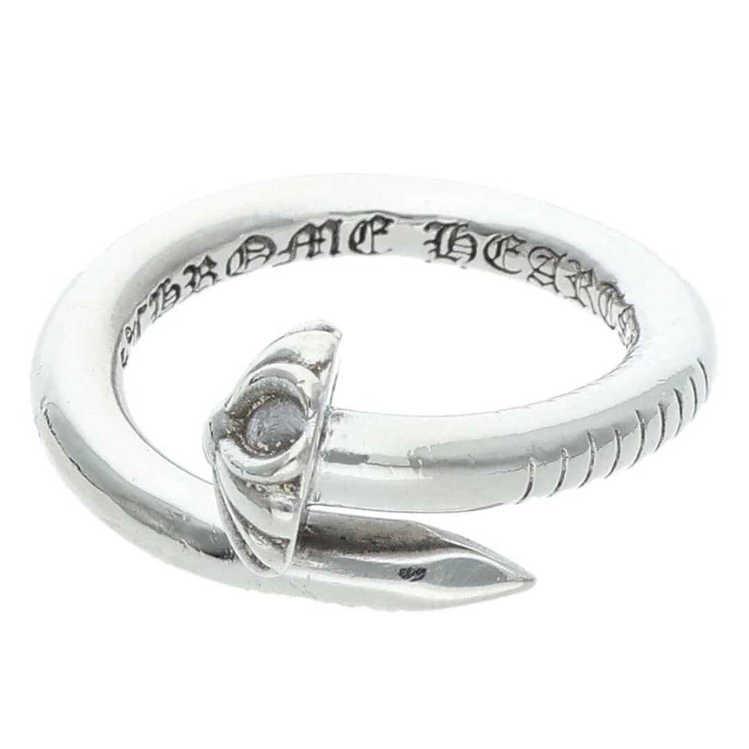 CHROME HEARTS NAIL CROSSBALL SILVER RING: Chrome Hearts Nail Crossball Silver Ring Brand: Chrome Hearts Type/Style: Ring Material: 925 Silver Color: Silver Size: 4.75 - 5 US Accessories: None Accessories Notice: When purchasing pre-owned