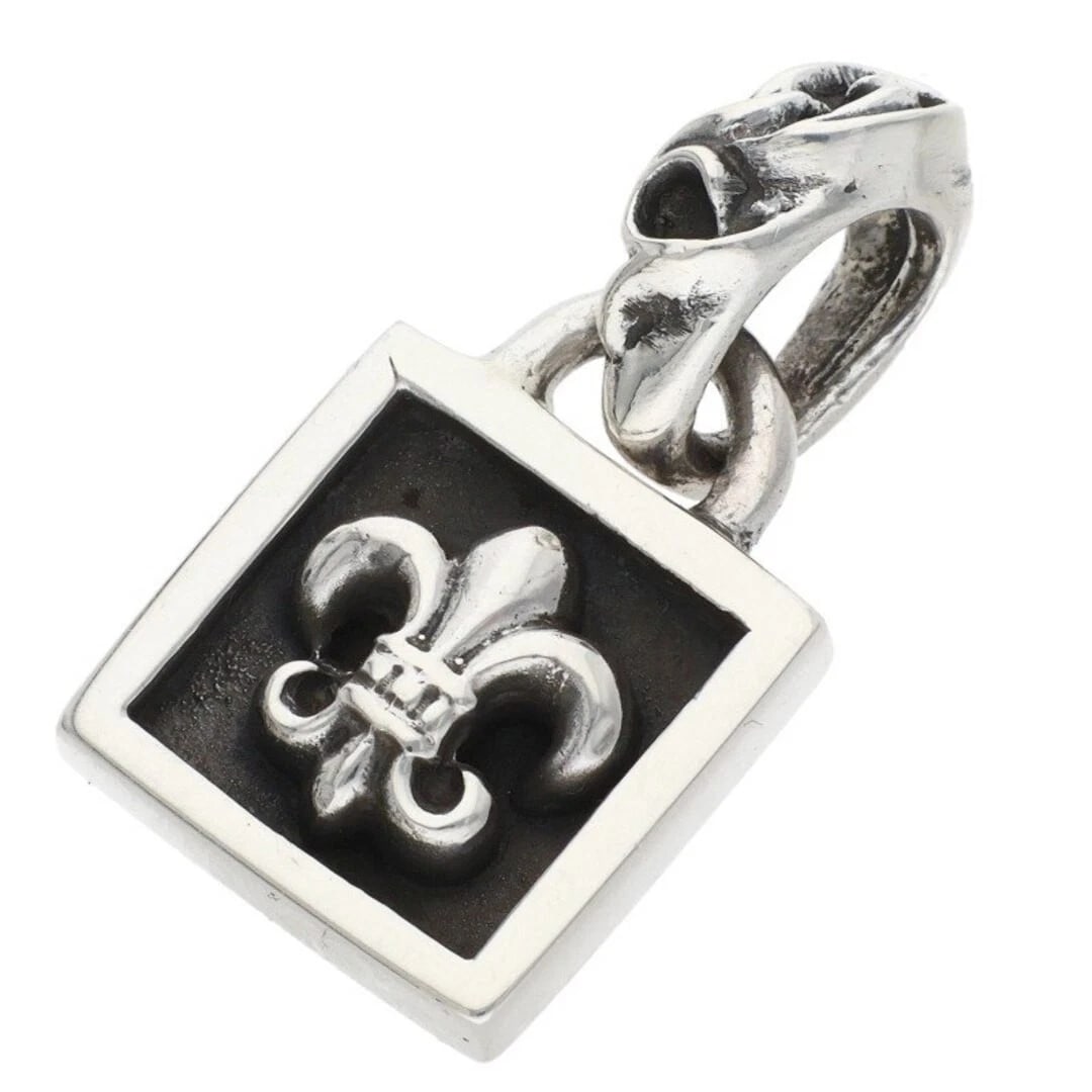 CHROME HEARTS FRAMED CHARM SILVER NECKLACE: Chrome Hearts FRAMED Charm Silver Necklace Brand: Chrome Hearts Type/Style: Necklace Material: 925 Silver Color: Silver Size: horizontal 1.2cm, vertical 2.4cm Accessories: None Accessories