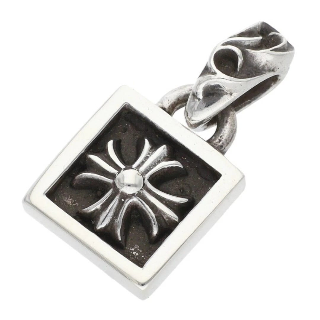 CHROME HEARTS FRAMED CHARM SILVER NECKLACE: Chrome Hearts FRAMED Charm Silver Necklace Brand: Chrome Hearts Type/Style: Necklace Material: 925 Silver Color: Silver Size: Width 1.2cm, vertical 2.4cm Accessories: None Accessories Notice: When