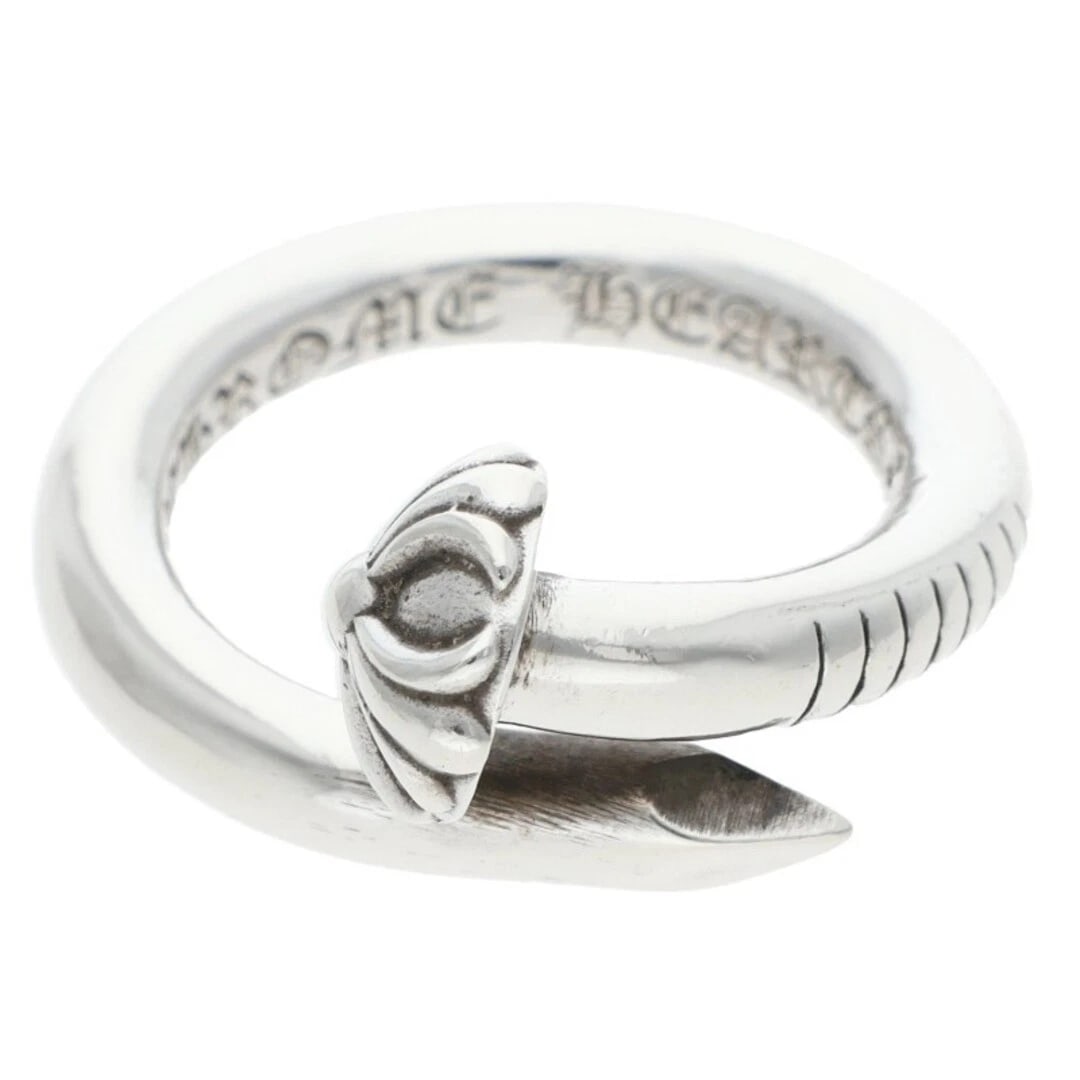 CHROME HEARTS NAIL CRSBALL CROSS BALL SILVER RING: Chrome Hearts Nail CRSBALL Cross Ball Silver Ring Brand: Chrome Hearts Type/Style: Ring Material: 925 Silver Color: Silver Size: 3.75 US Accessories: None Accessories Notice: When purchasing