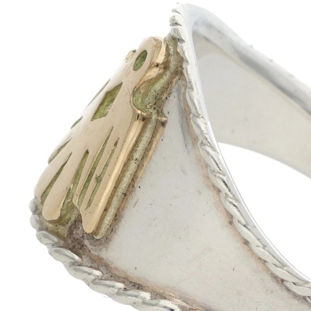 GOROWS GOLD EAGLE METAL WITH SILVER ROPE RING - 3