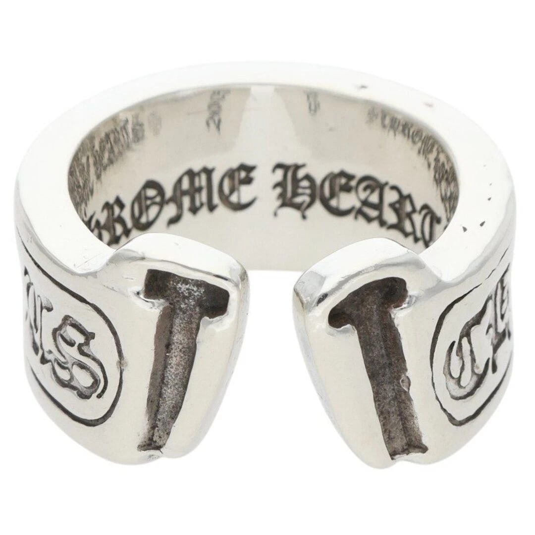 CHROME HEARTS SCROLL LABEL LARGE SILVER RING - 2