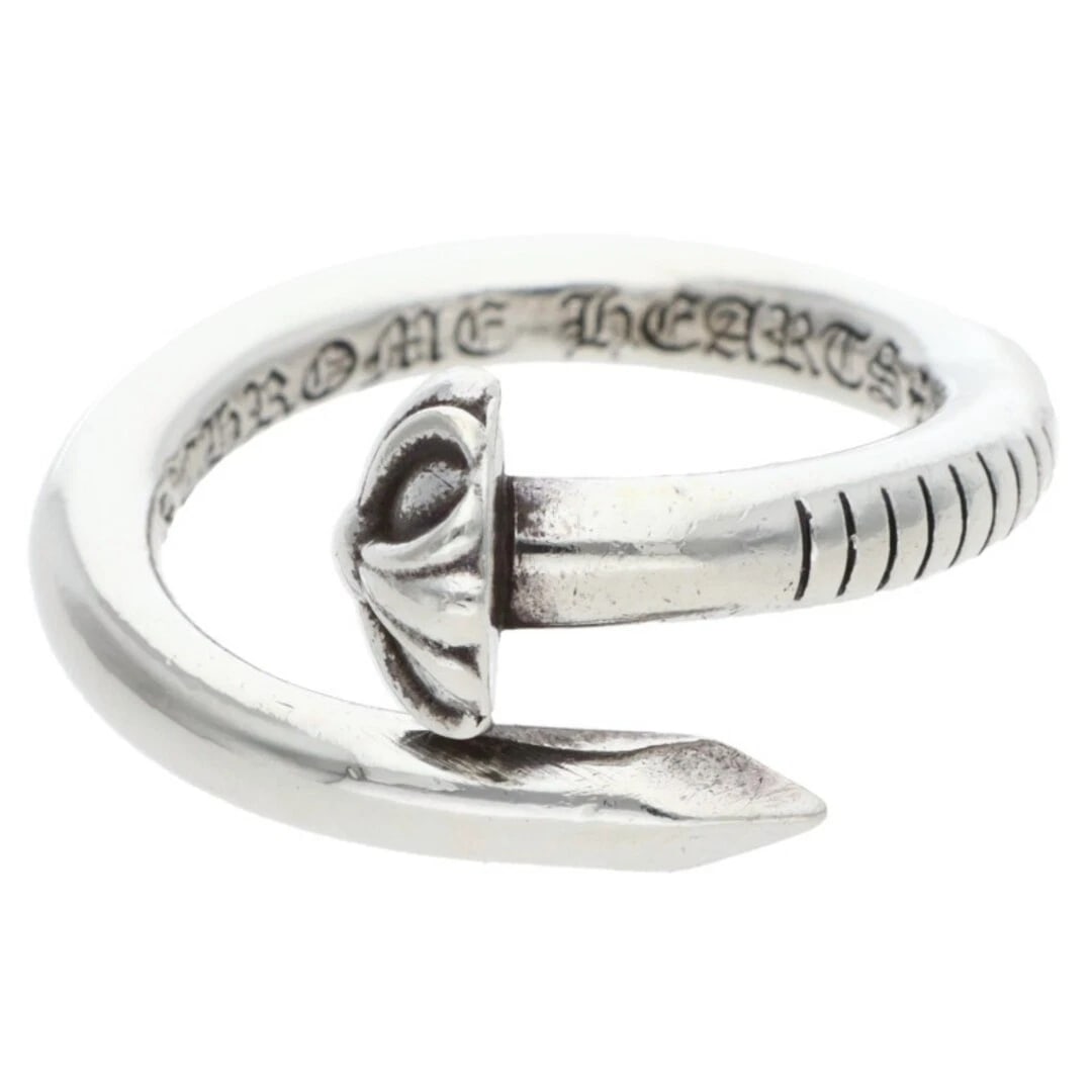 CHROME HEARTS NAIL CROSSBALL SILVER RING: Chrome Hearts NAIL Crossball Silver Ring Brand: Chrome Hearts Type/Style: Ring Material: 925 Silver Color: Silver Size: 6.75 - 7 US Accessories: None Accessories Notice: When purchasing pre-owned