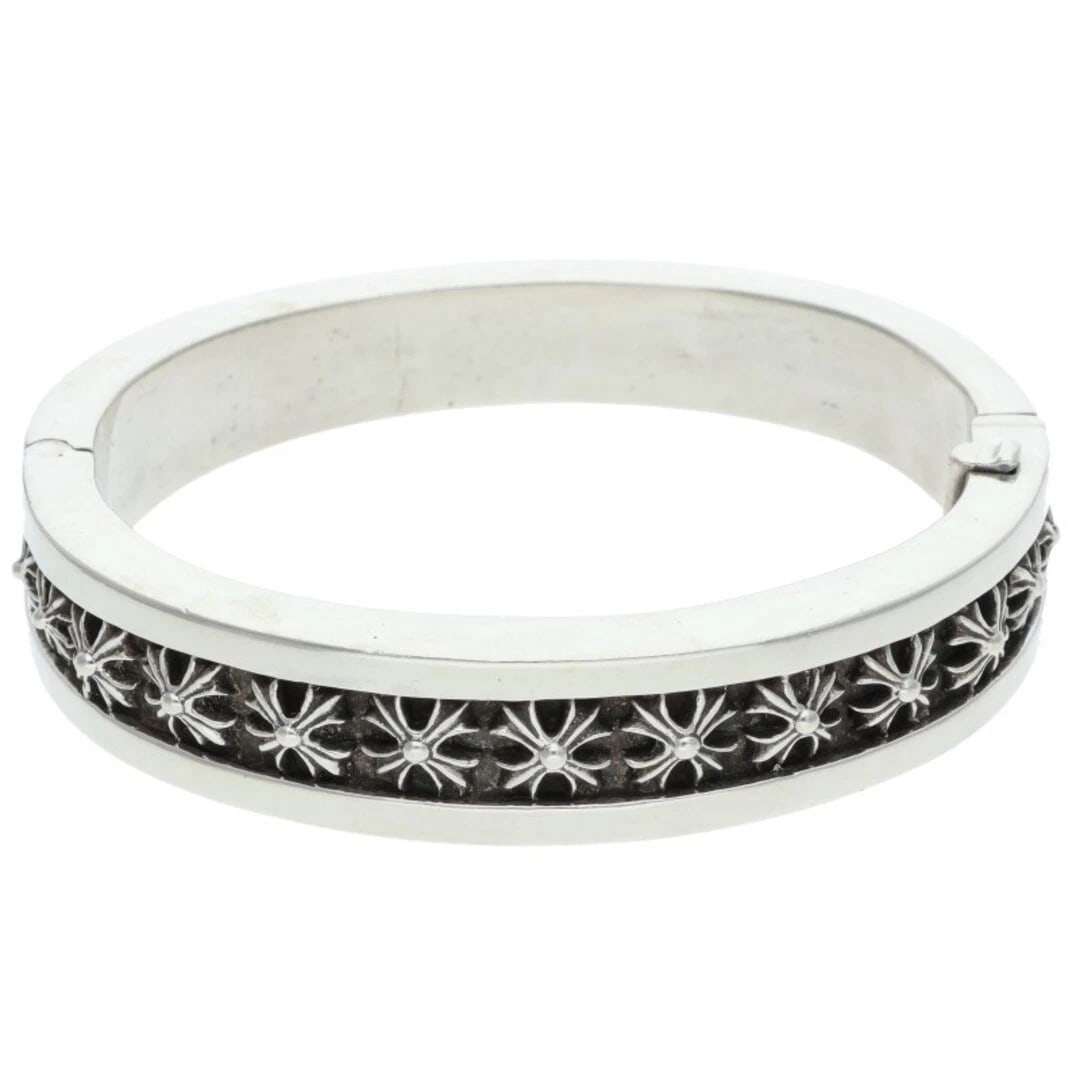 CHROME HEARTS NARROW PLUS V-BAND BANGLE: Chrome Hearts Narrow Plus V-band Bangle Brand: Chrome Hearts Type/Style: Others Material: 925 Silver Color: Silver Size: Belt width up to 1.6cm, wrist 19.5cm Accessories: None Accessories Notice: