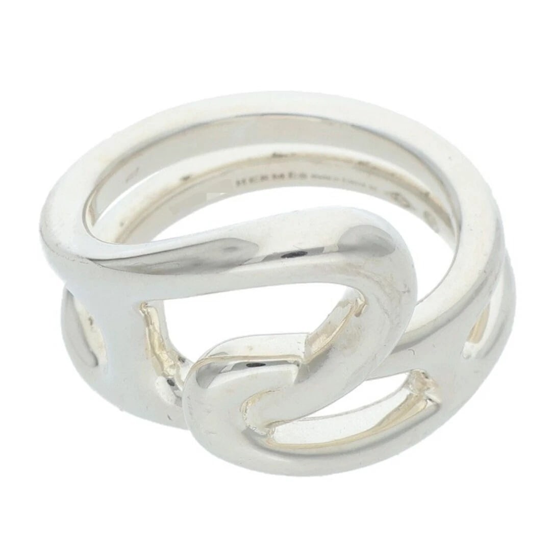 HERMES SHEINE DUNK SILVER RING: Hermes Sheine Dunk Silver Ring Brand: HERMES Type/Style: Ring Material: 925 Silver Color: Silver Size: 6 US Accessories: None Accessories Notice: When purchasing pre-owned goods, please refer to the