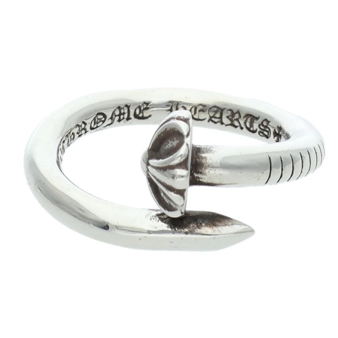 CHROME HEARTS NAIL CROSSBALL SILVER RING: Chrome Hearts NAIL Crossball Silver Ring Brand: Chrome Hearts Type/Style: Ring Material: 925 Silver Color: Silver Size: 6.25 - 6.5 US Accessories: None Accessories Notice: When purchasing