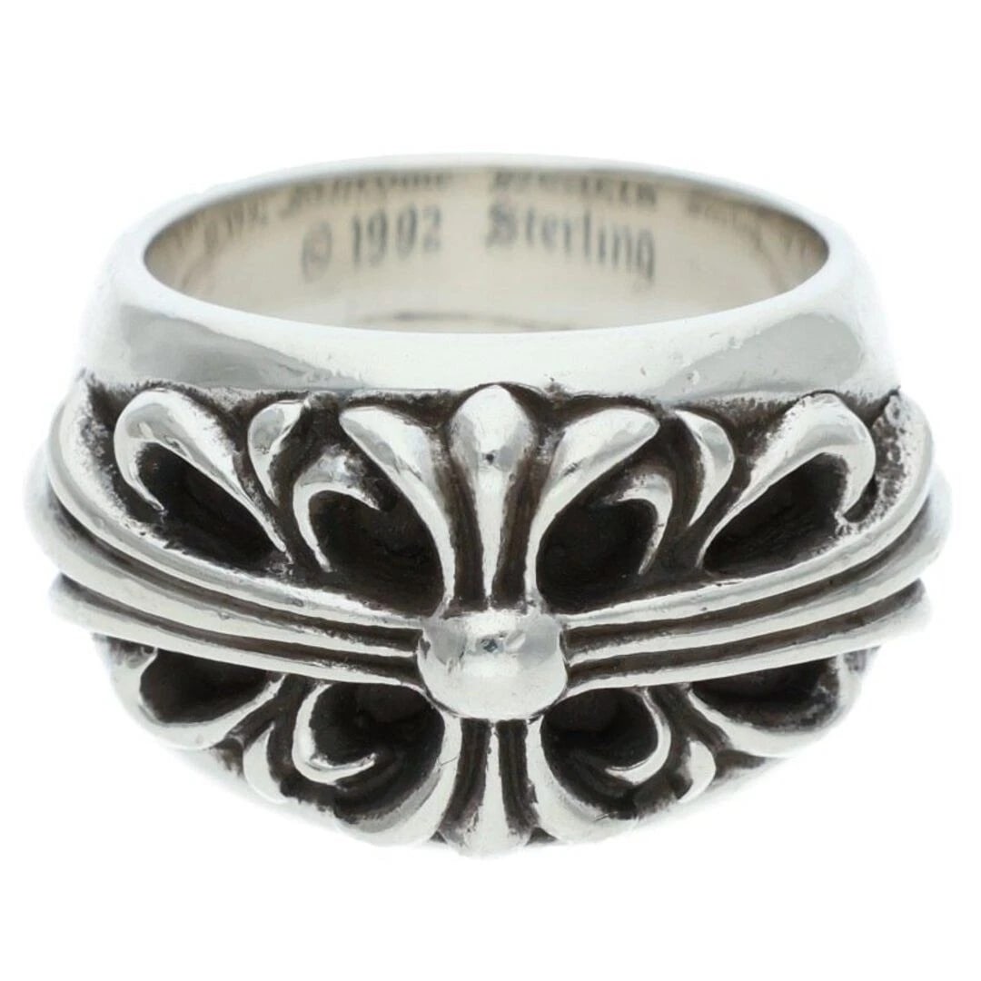CHROME HEARTS FLORAL CROSS SILVER RING: Chrome Hearts Floral Cross Silver Ring Brand: Chrome Hearts Type/Style: Ring Material: 925 Silver Color: Silver Size: 4.75 - 5 US Accessories: None Accessories Notice: When purchasing pre-owned